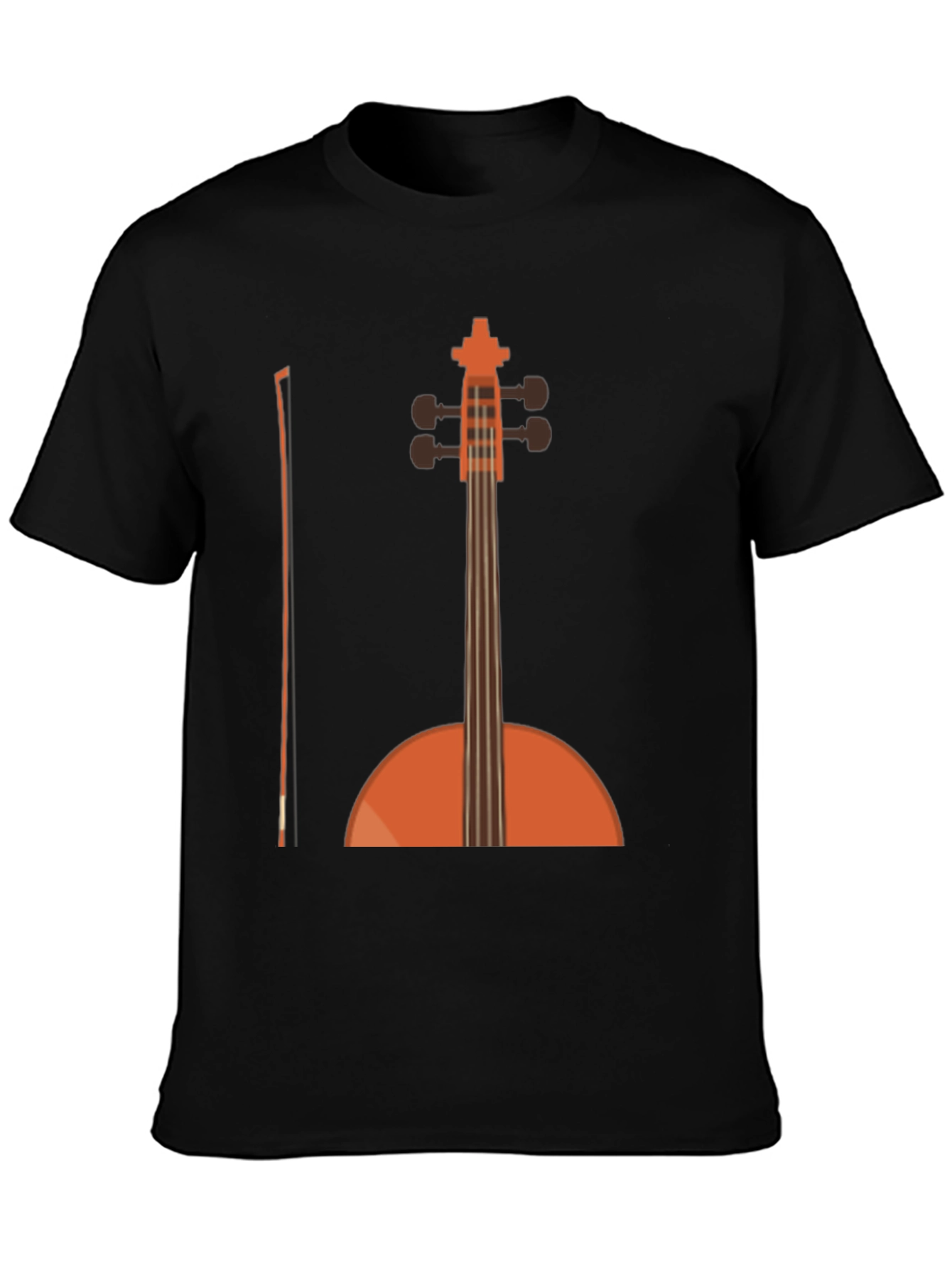 Black Cello Graphic T-Shirt - Black Musical Tee view 3