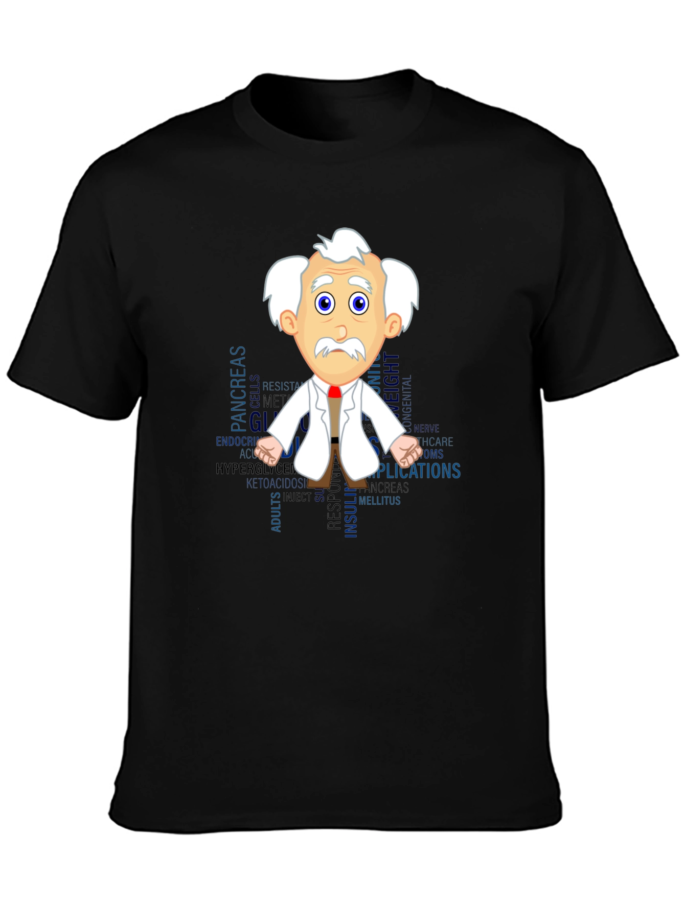 Black Scientist Diabetes T-Shirt - Comfy Cotton Tee view 3