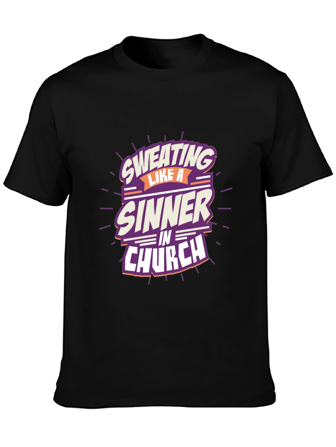 Black Sweating Like a Sinner T-Shirt view 3