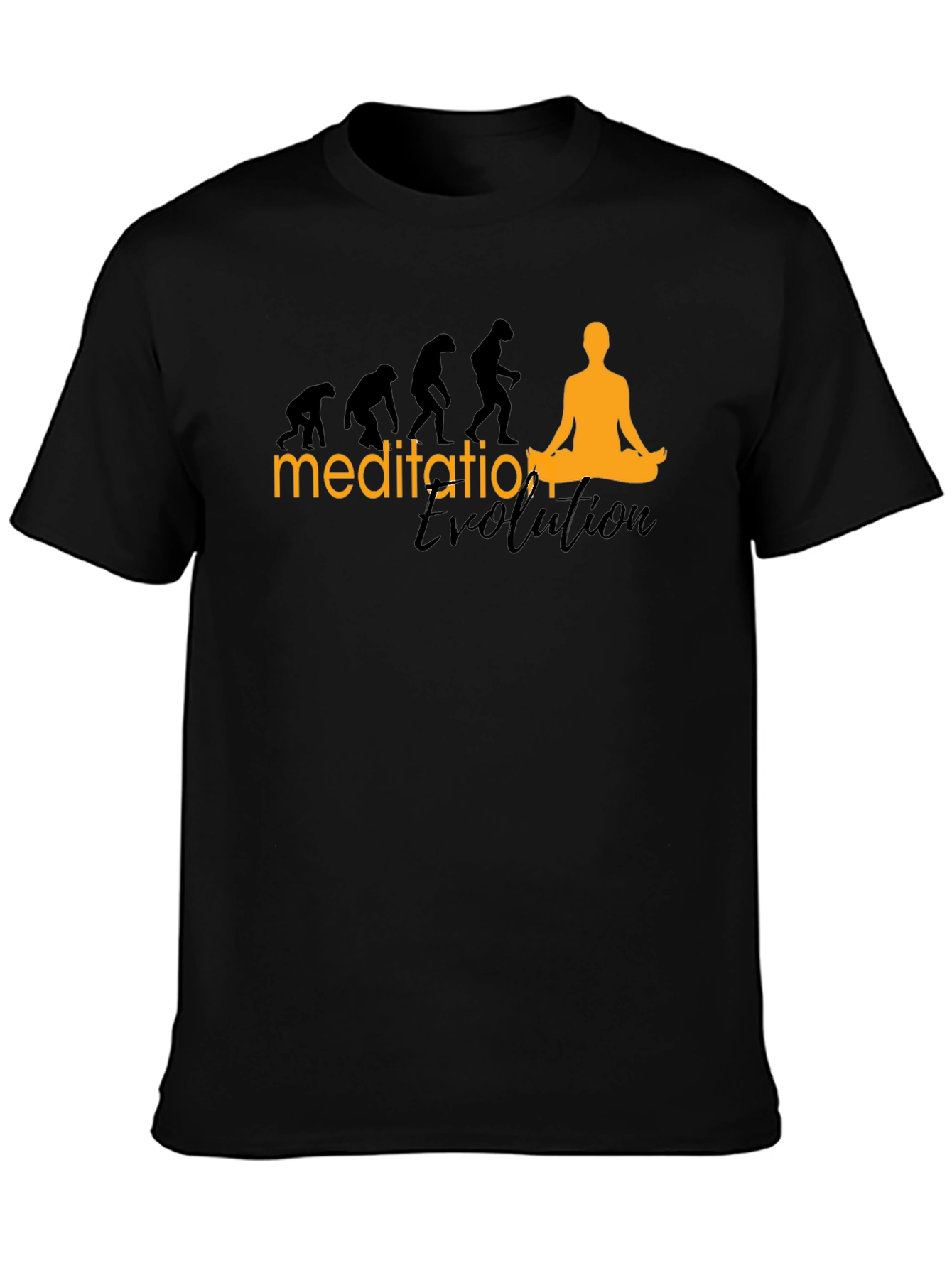 Black Meditation Evolution Black T-Shirt, Relaxed Fit view 3