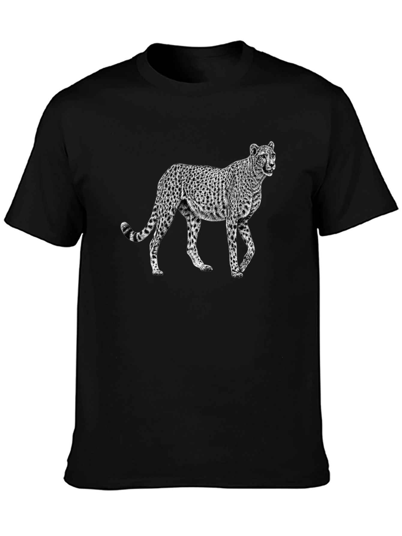 Black Cheetah Graphic Black T-Shirt view 3