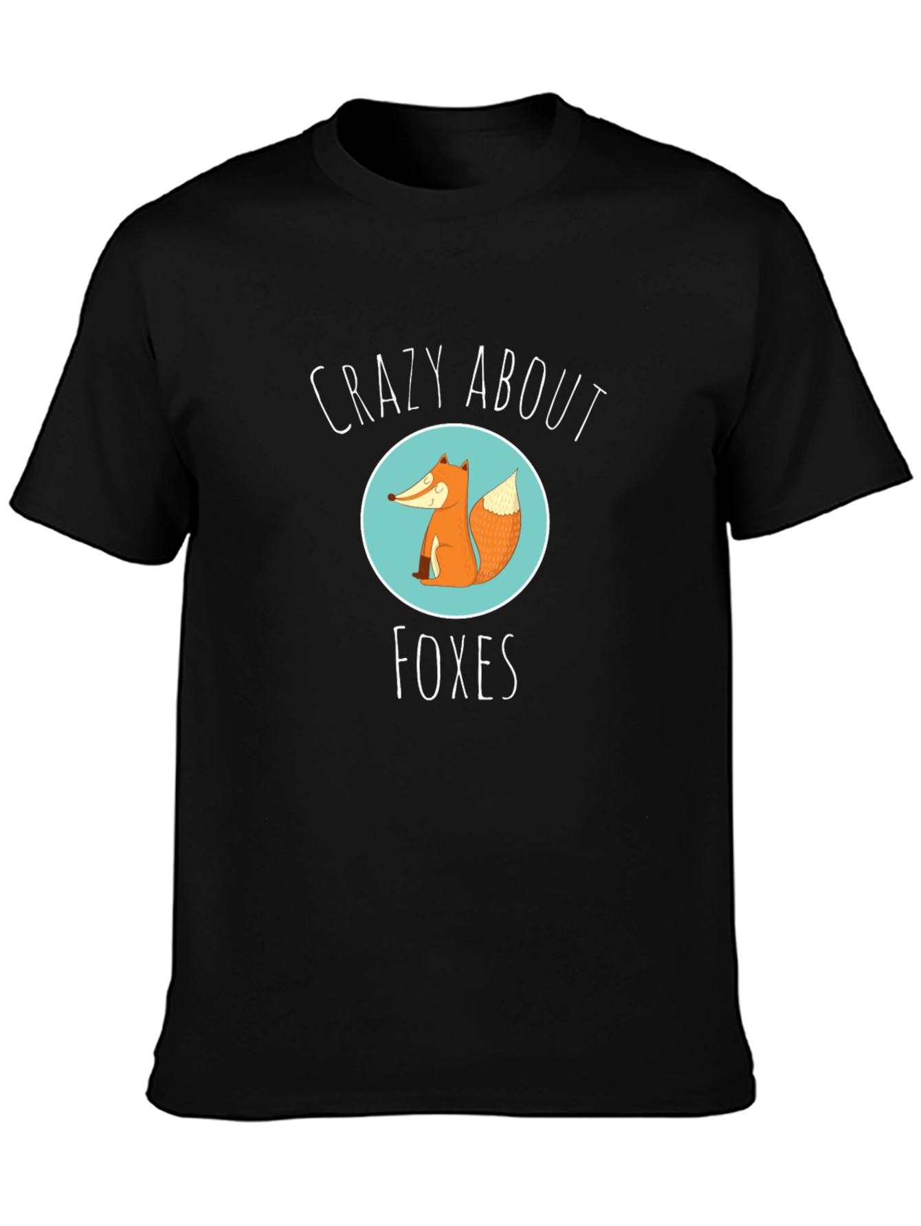 Black Crazy About Foxes Graphic Tee - Unisex Black T-Shirt view 3