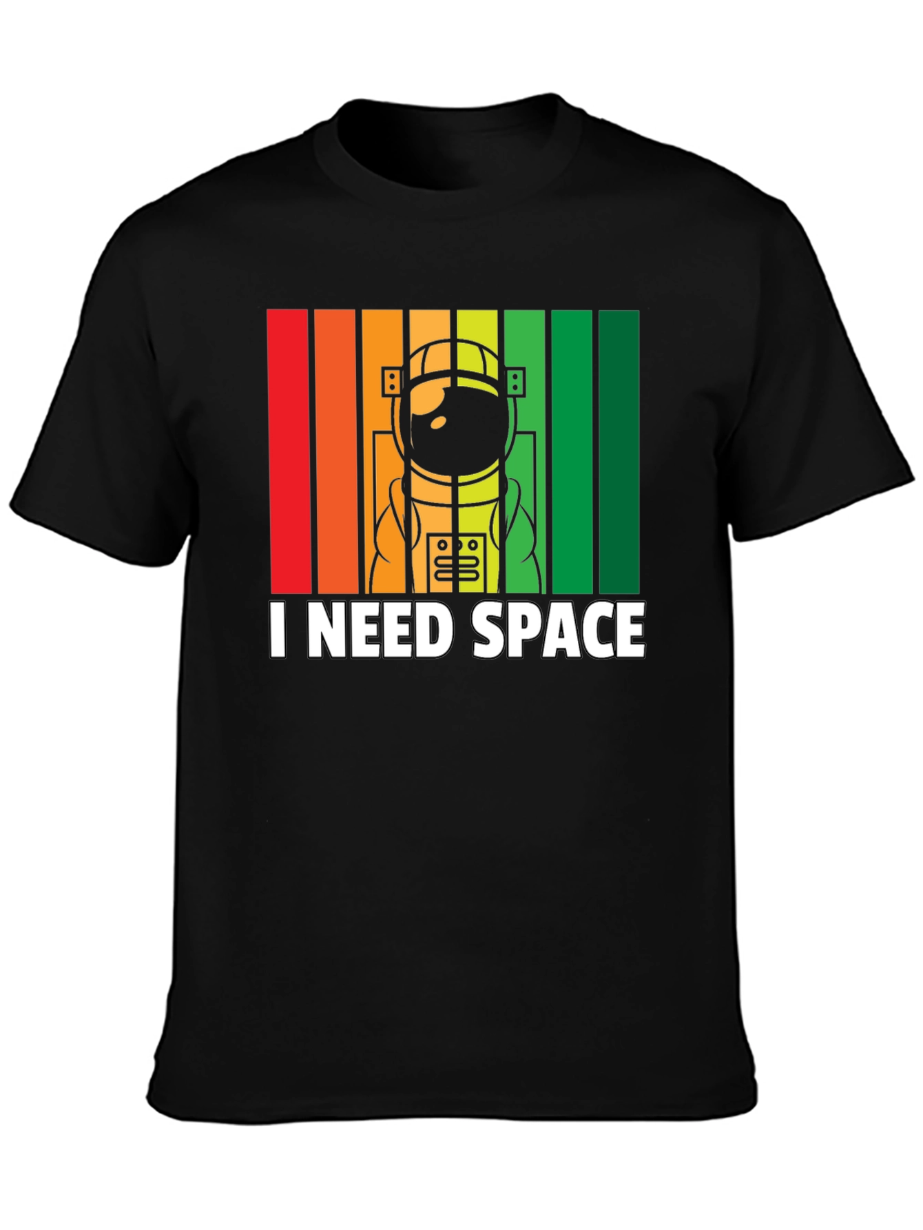 Black I Need Space Astronaut Graphic T-Shirt view 3