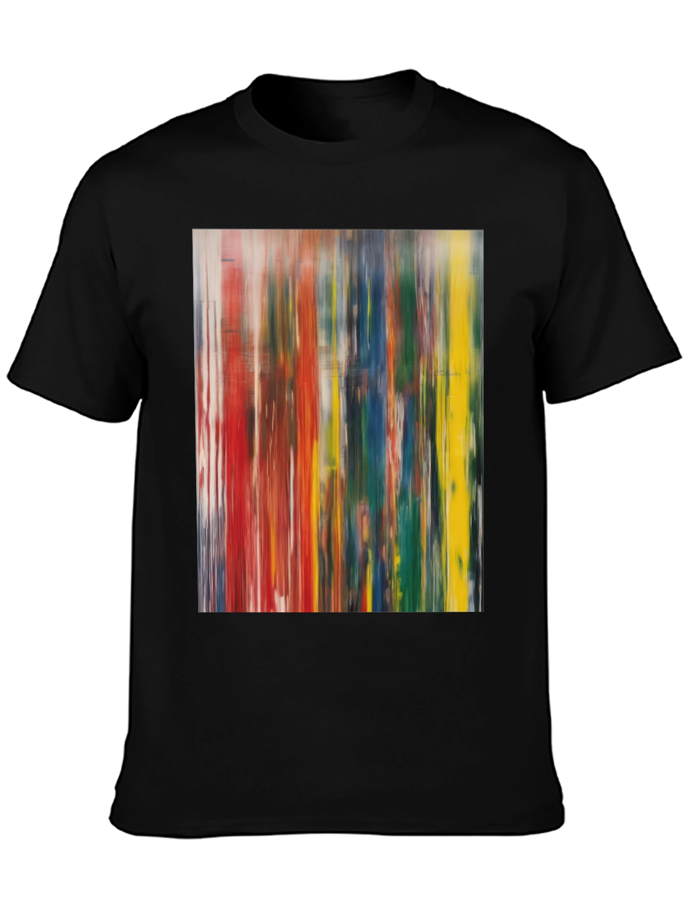 Black Abstract Art Print Black Cotton Tee view 3