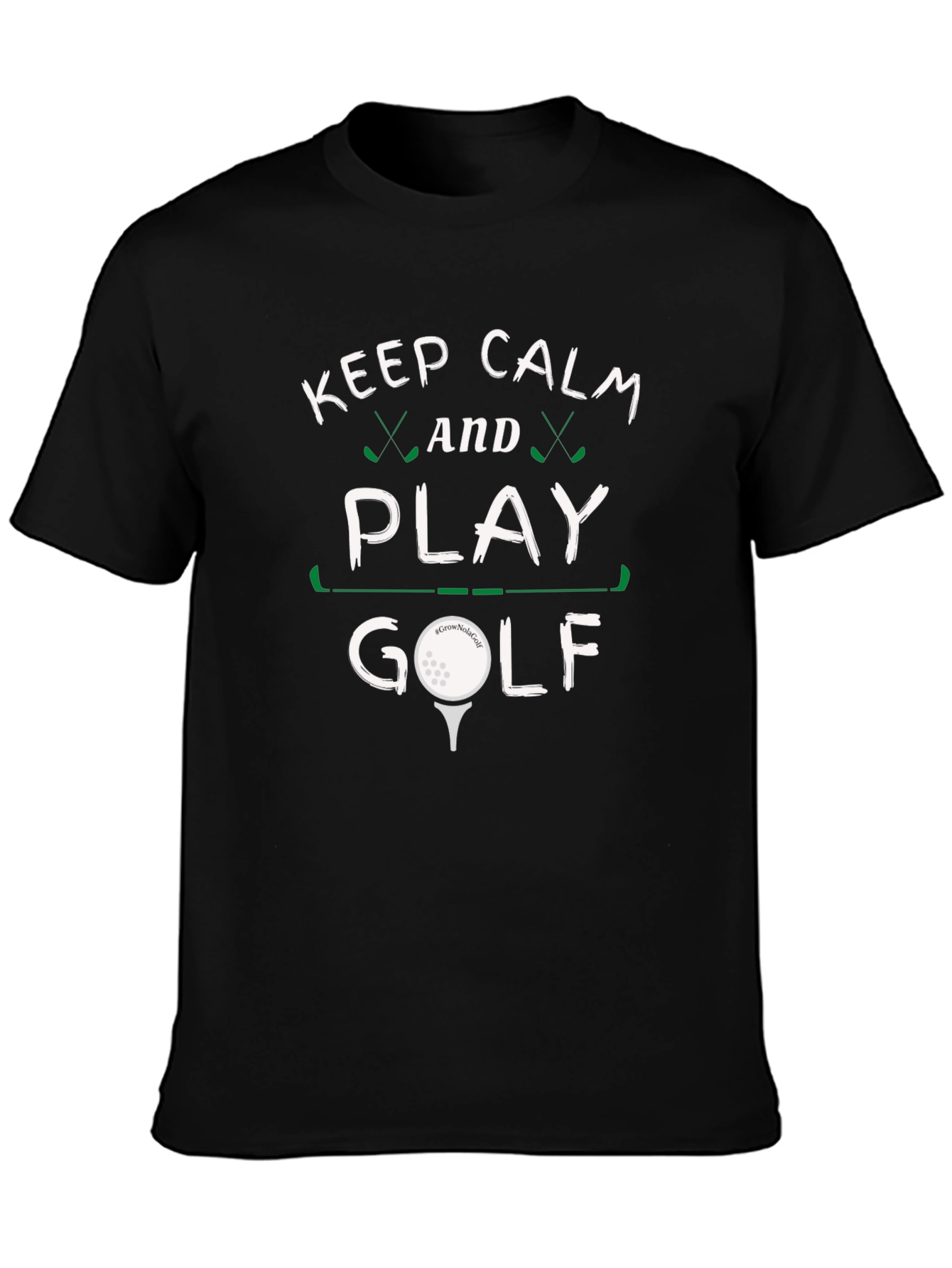 Black Keep Calm and Play Golf Black Tee view 3