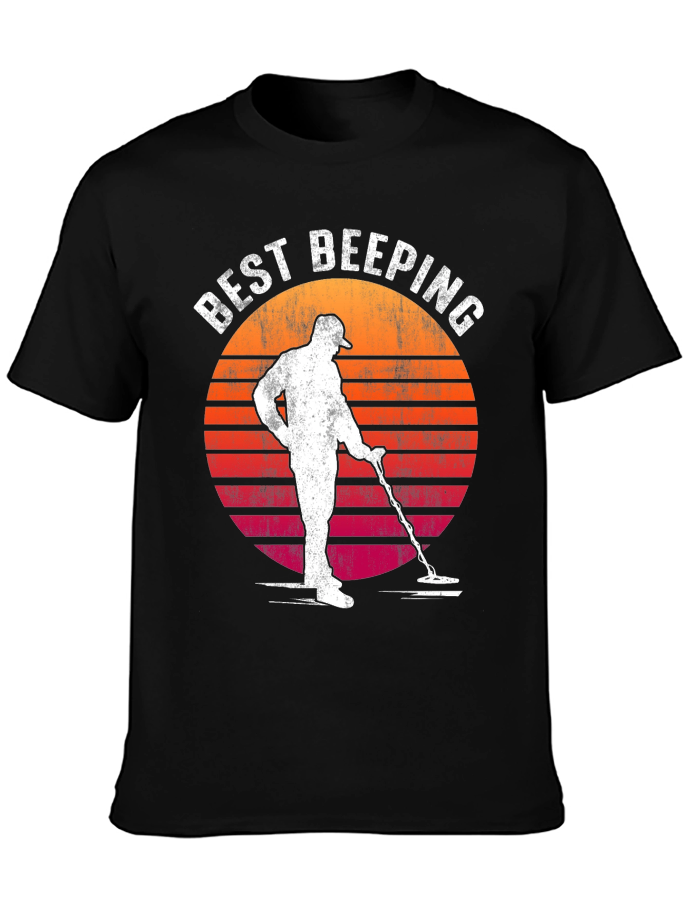 Black Best Beeping Retro Sunset Graphic T-Shirt view 3