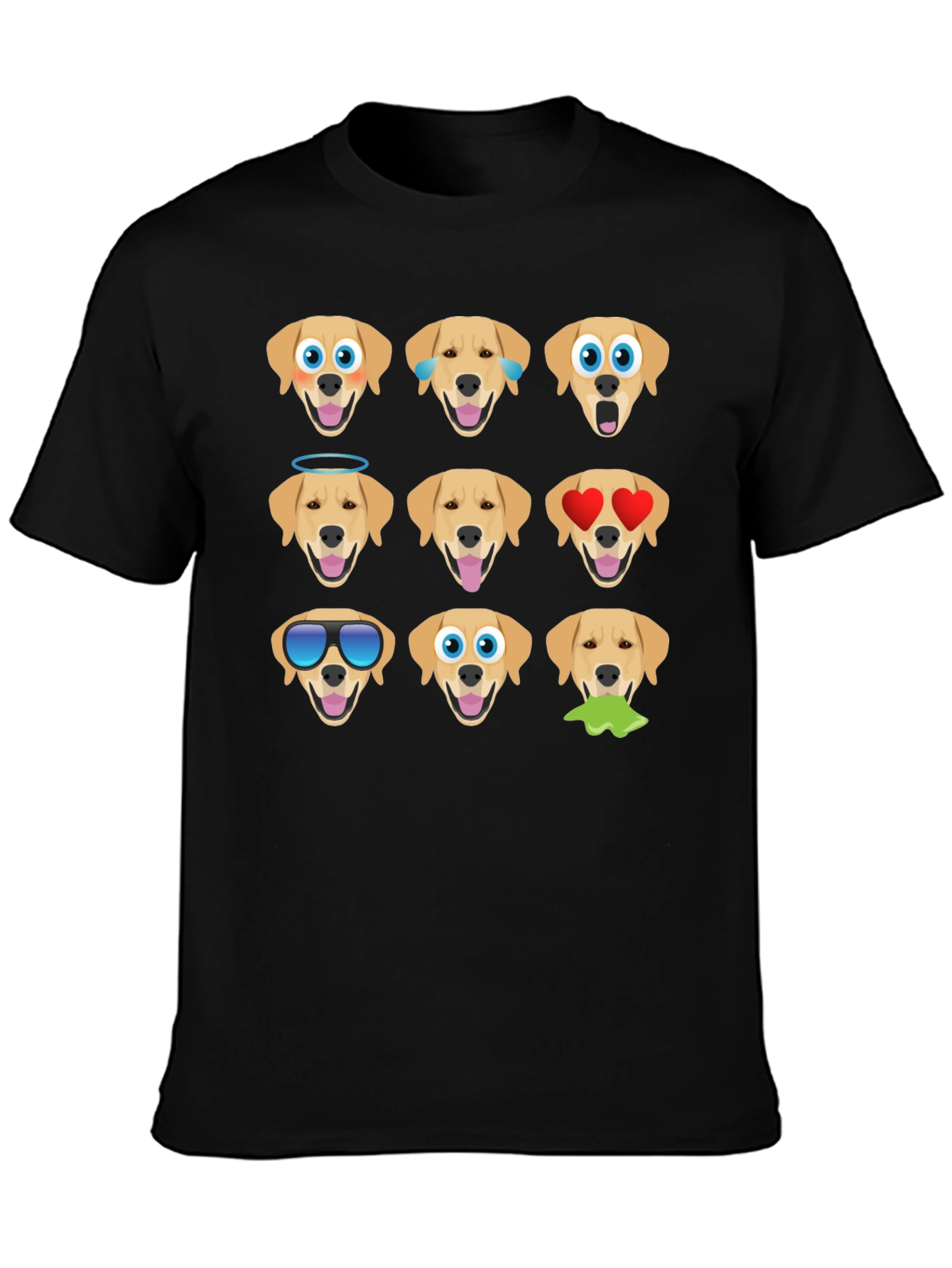Black Emoji Dog Graphic Tee - Black Cotton Blend view 3