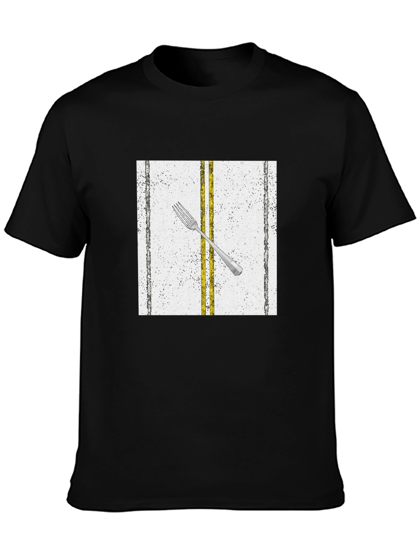 Black Fork in the Road Graphic Tee - Black view 3