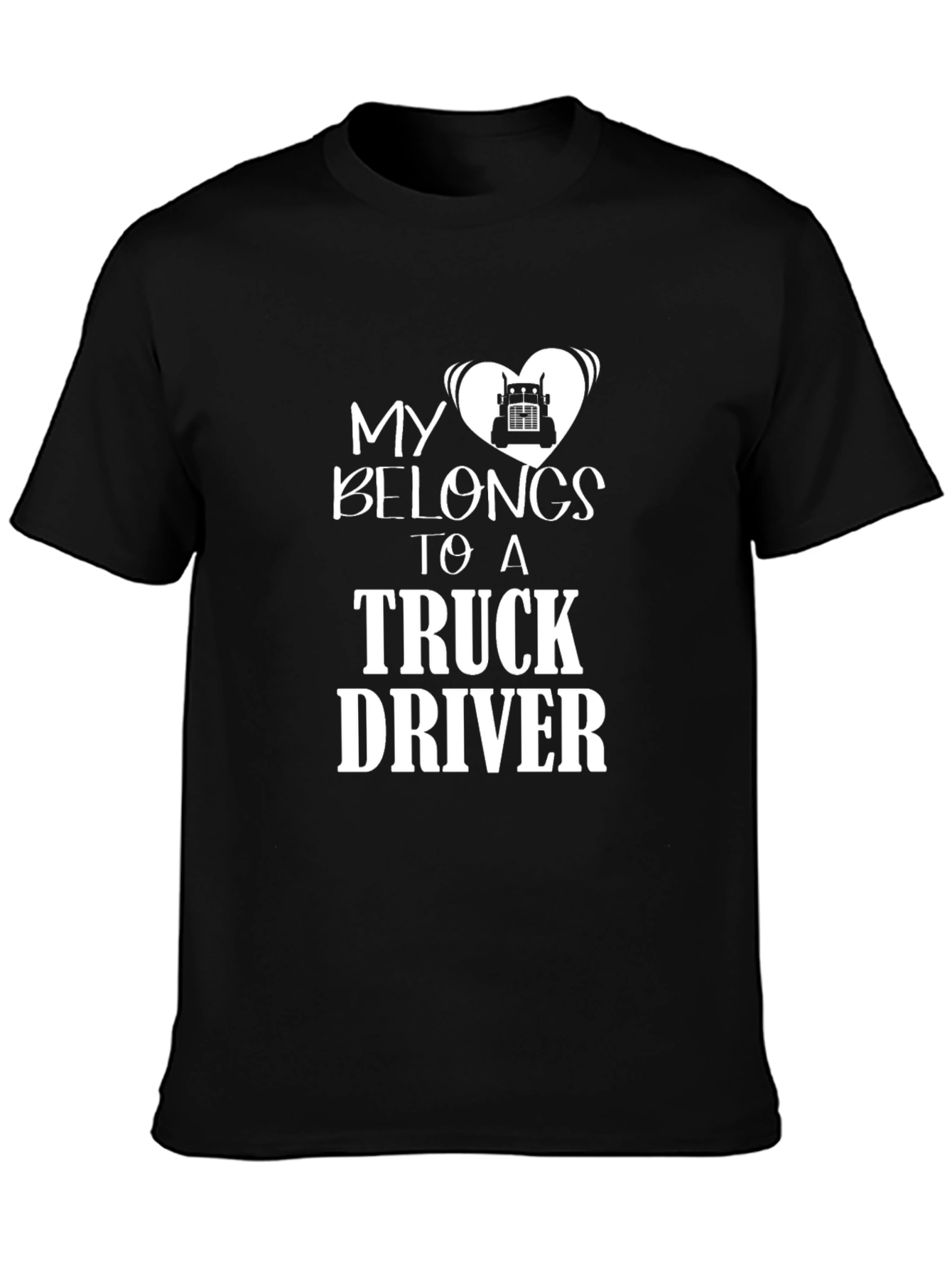 Black My Heart Belongs to a Truck Driver Tee view 3