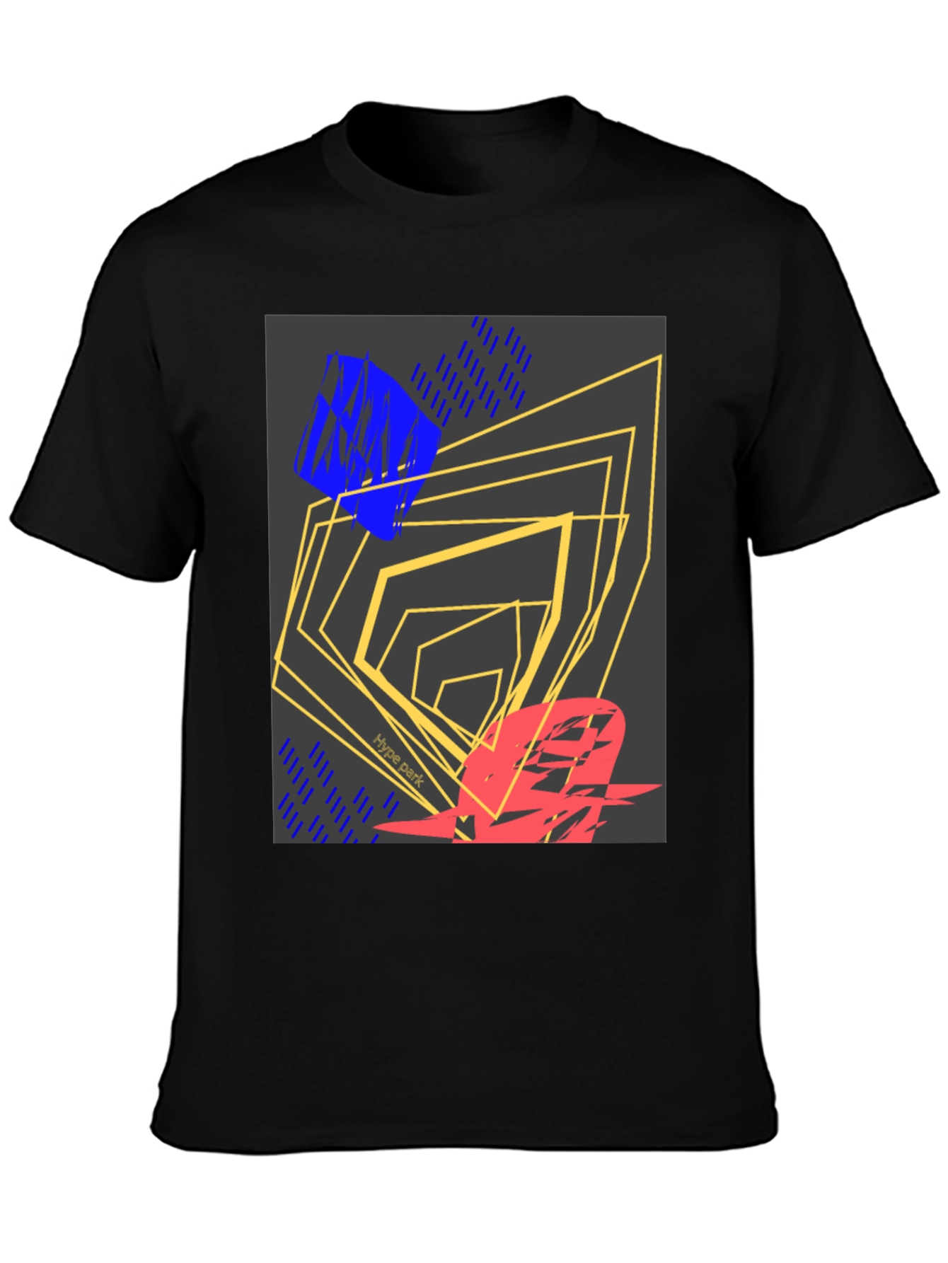 Black Abstract Graphic Print Black T-Shirt view 3