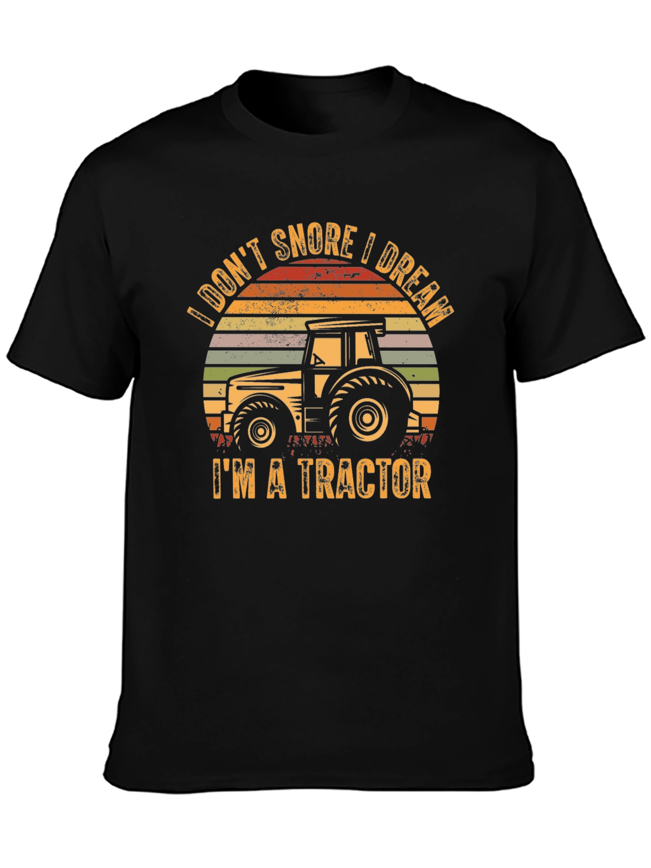 Black I Don't Snore I Dream I'm A Tractor Tee view 3