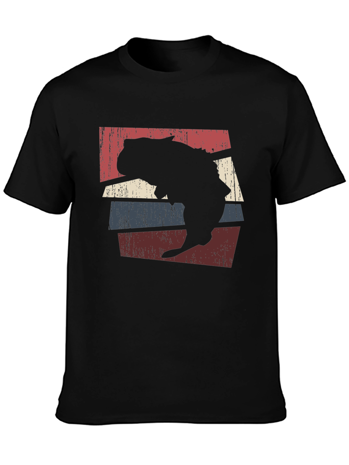 Black Retro Wombat Silhouette Graphic Tee view 3