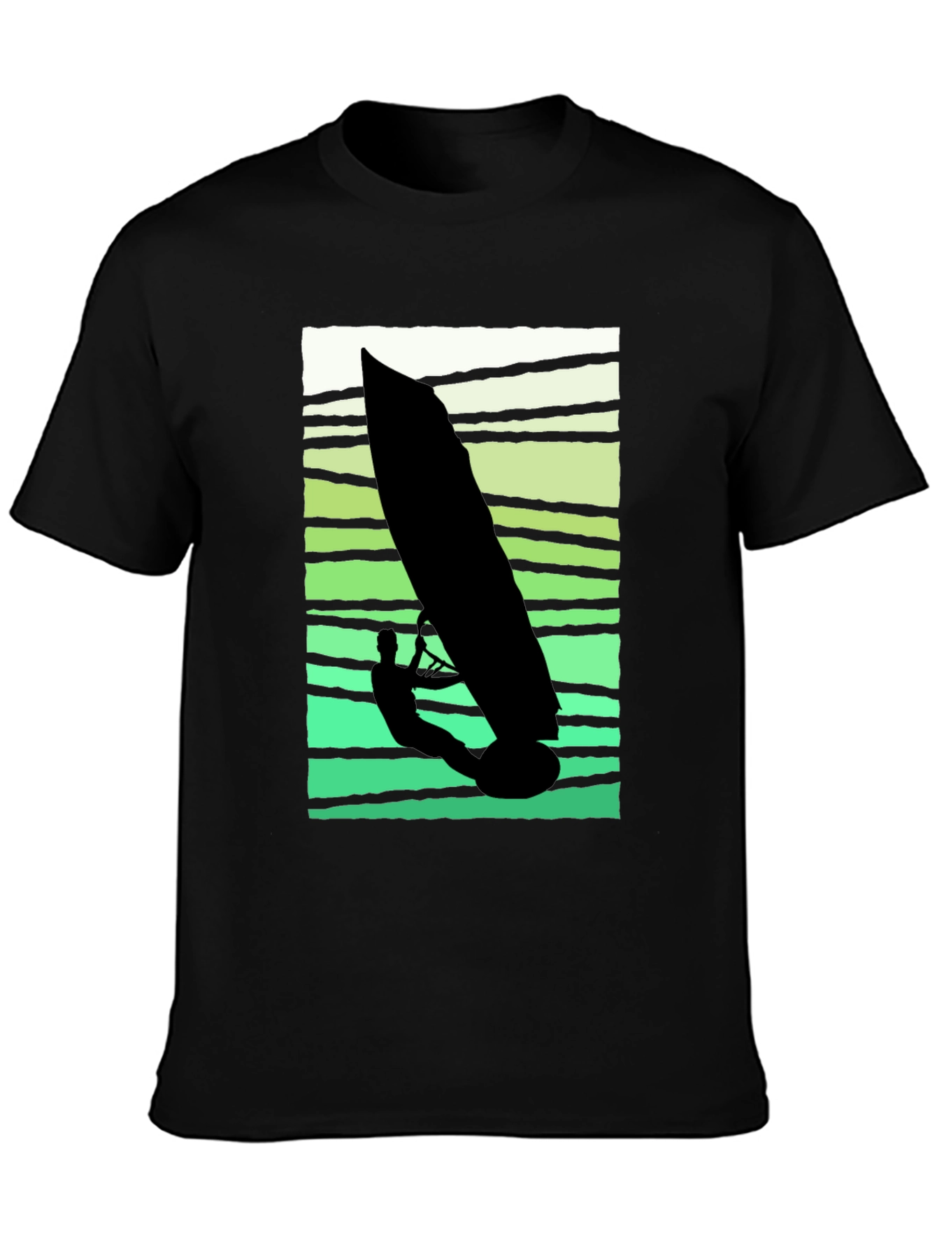 Black Windsurfer Graphic Tee - Cool Summer Vibes view 3