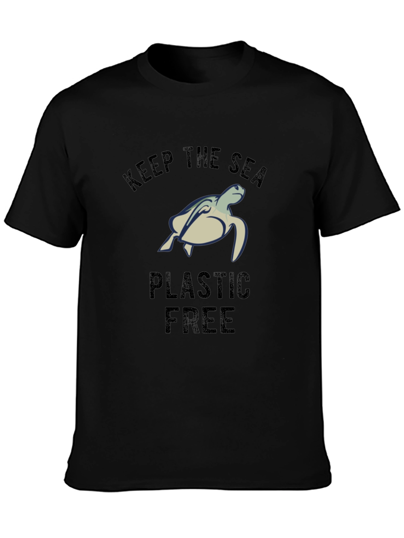 Black Keep The Sea Plastic Free T-Shirt view 3