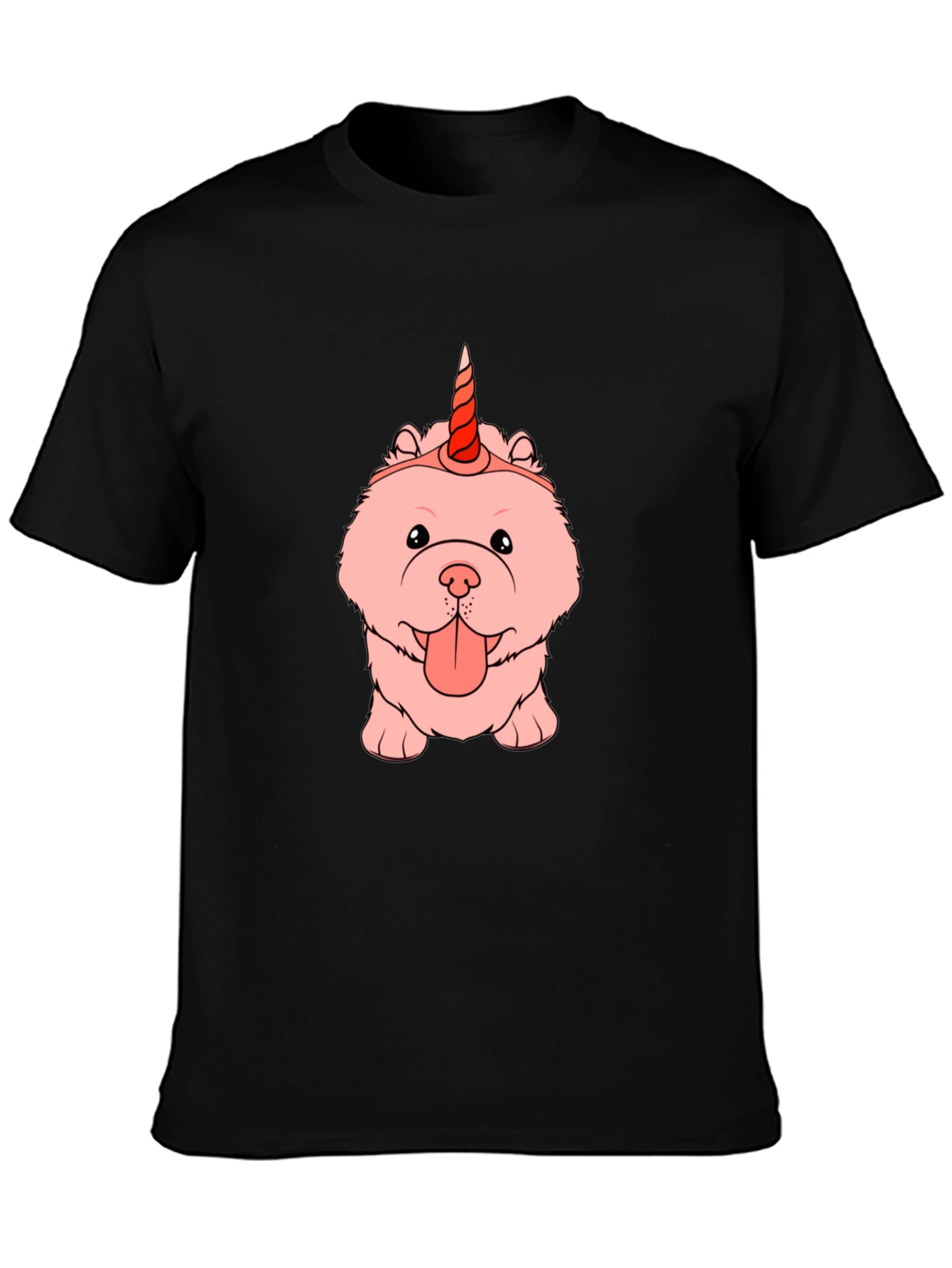 Black Unicorn Chow Chow T-Shirt view 3