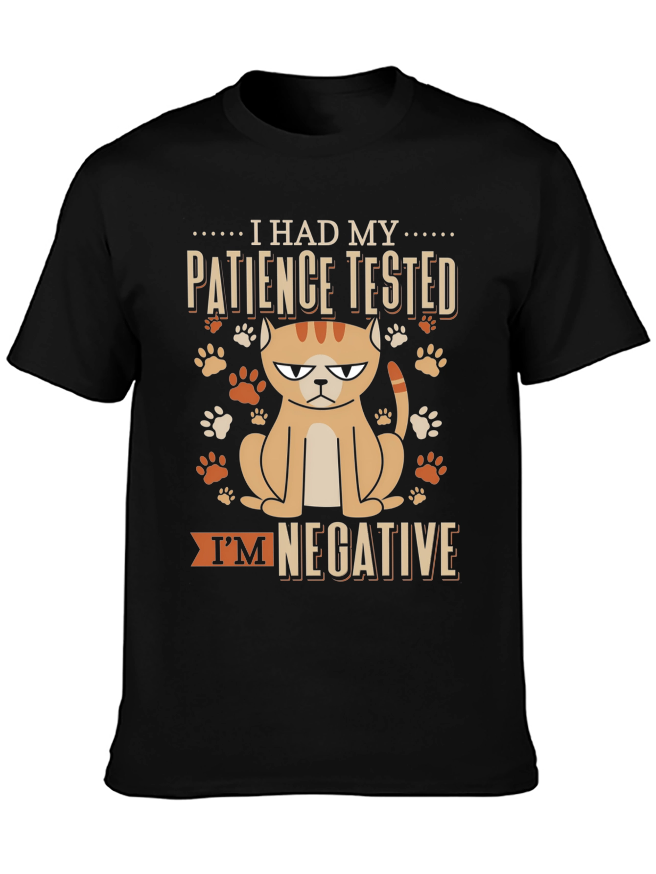 Black Patience Tested Cat Graphic Tee view 3