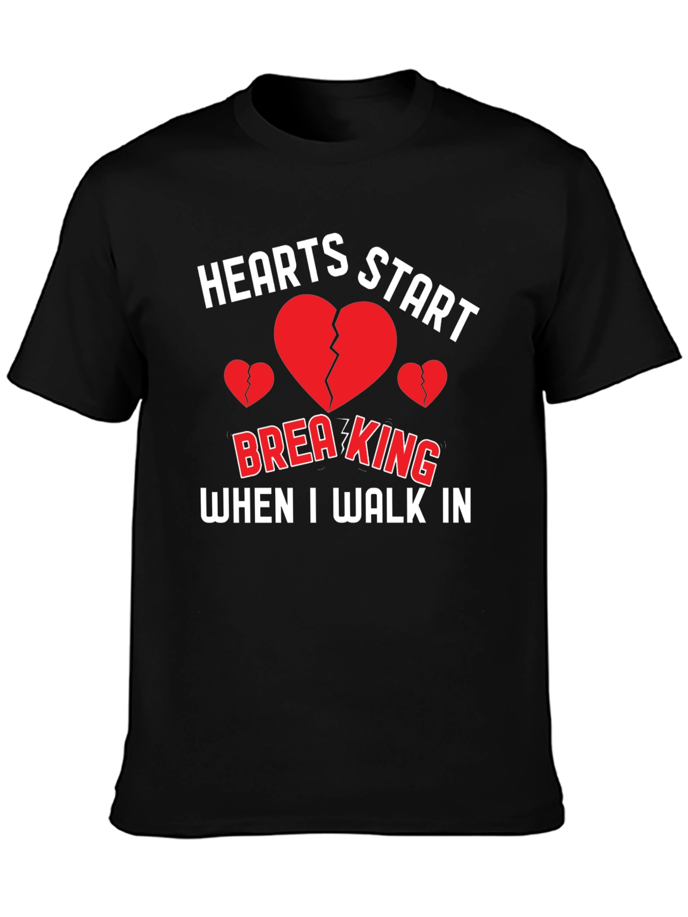 Black Hearts Start Breaking Funny Graphic Tee view 3
