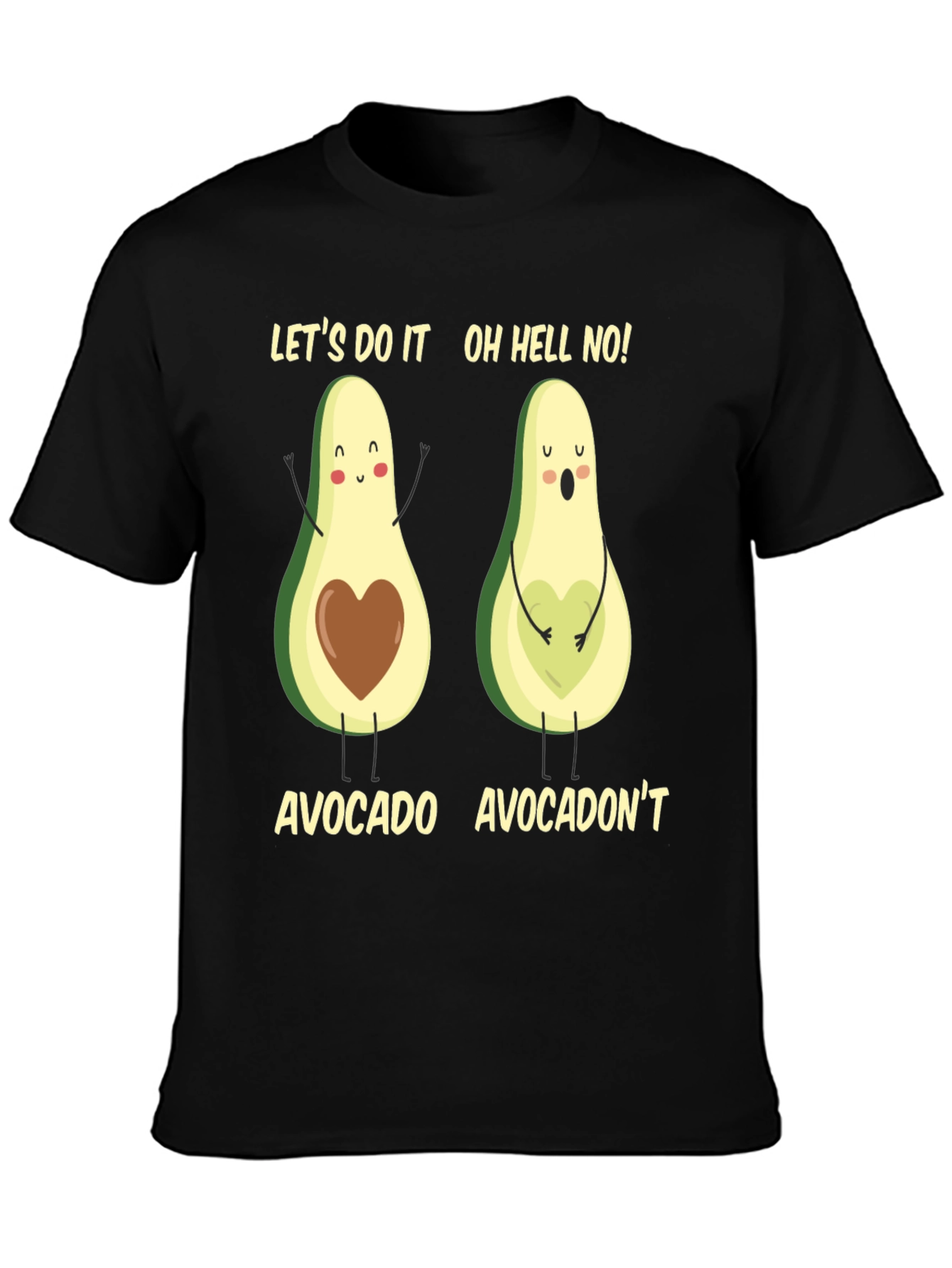 Black Avocado Pun T-Shirt: Let's Do It! Avocadon't! view 3