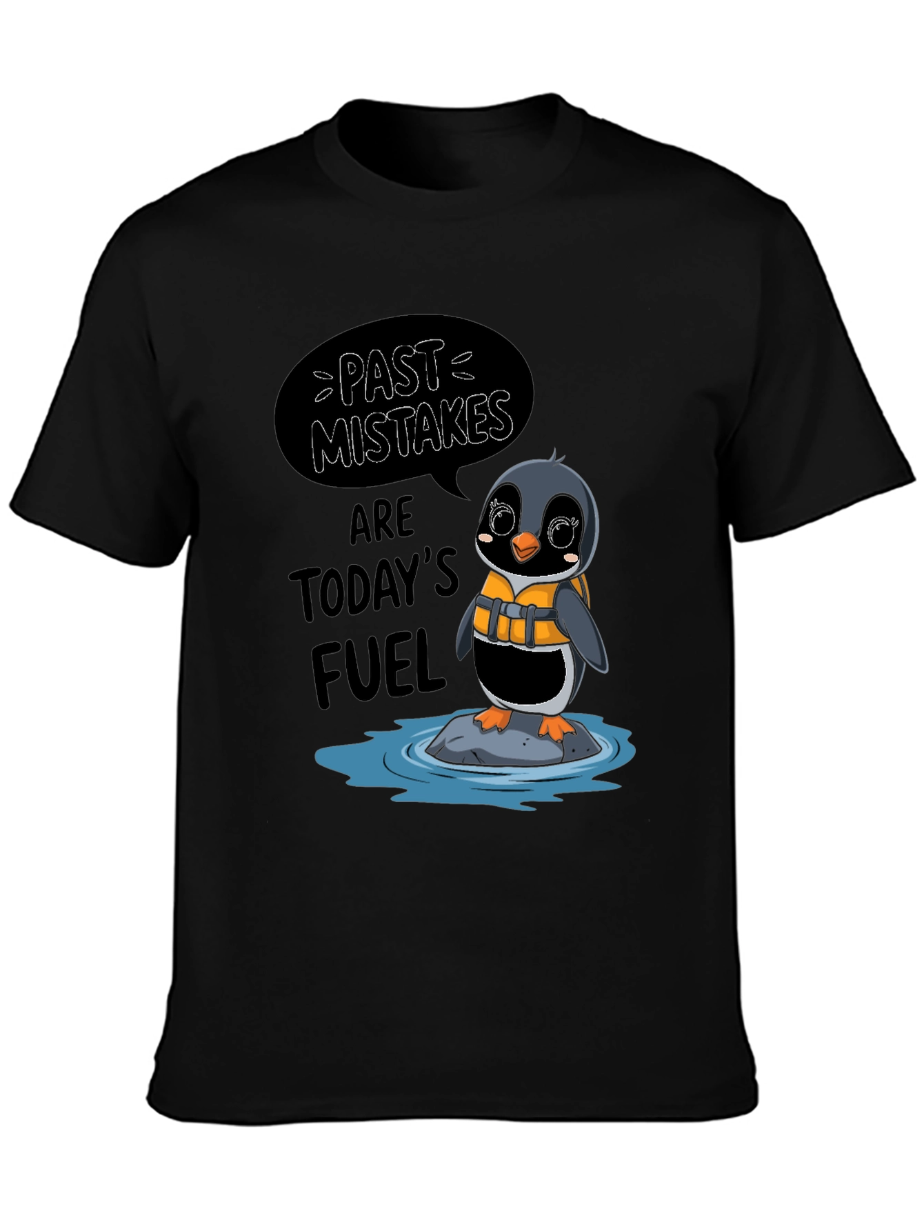 Black Past Mistakes Penguin T-Shirt view 3