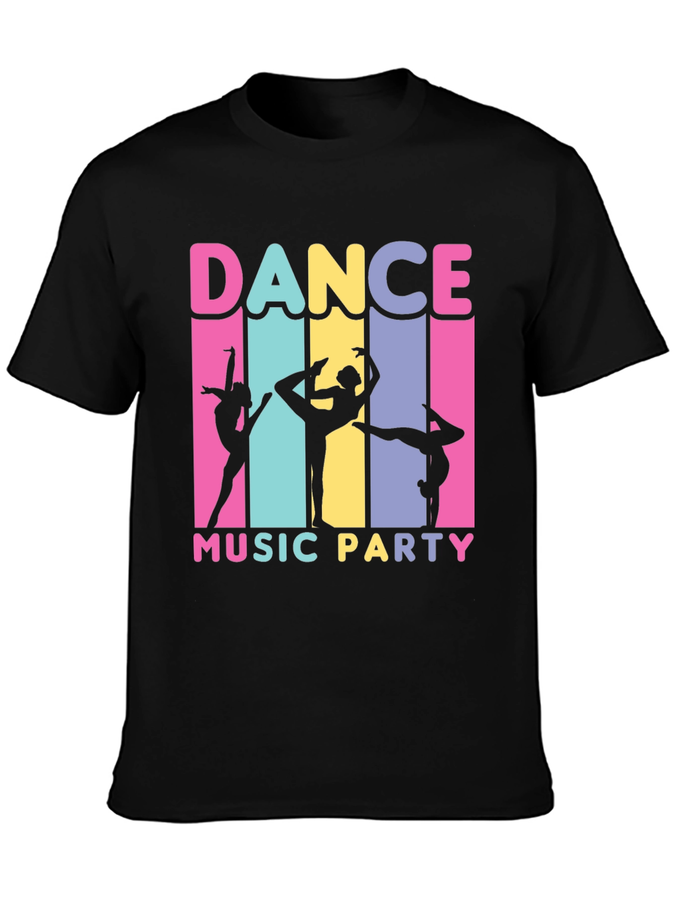 Black Dance Music Party Graphic T-Shirt view 3