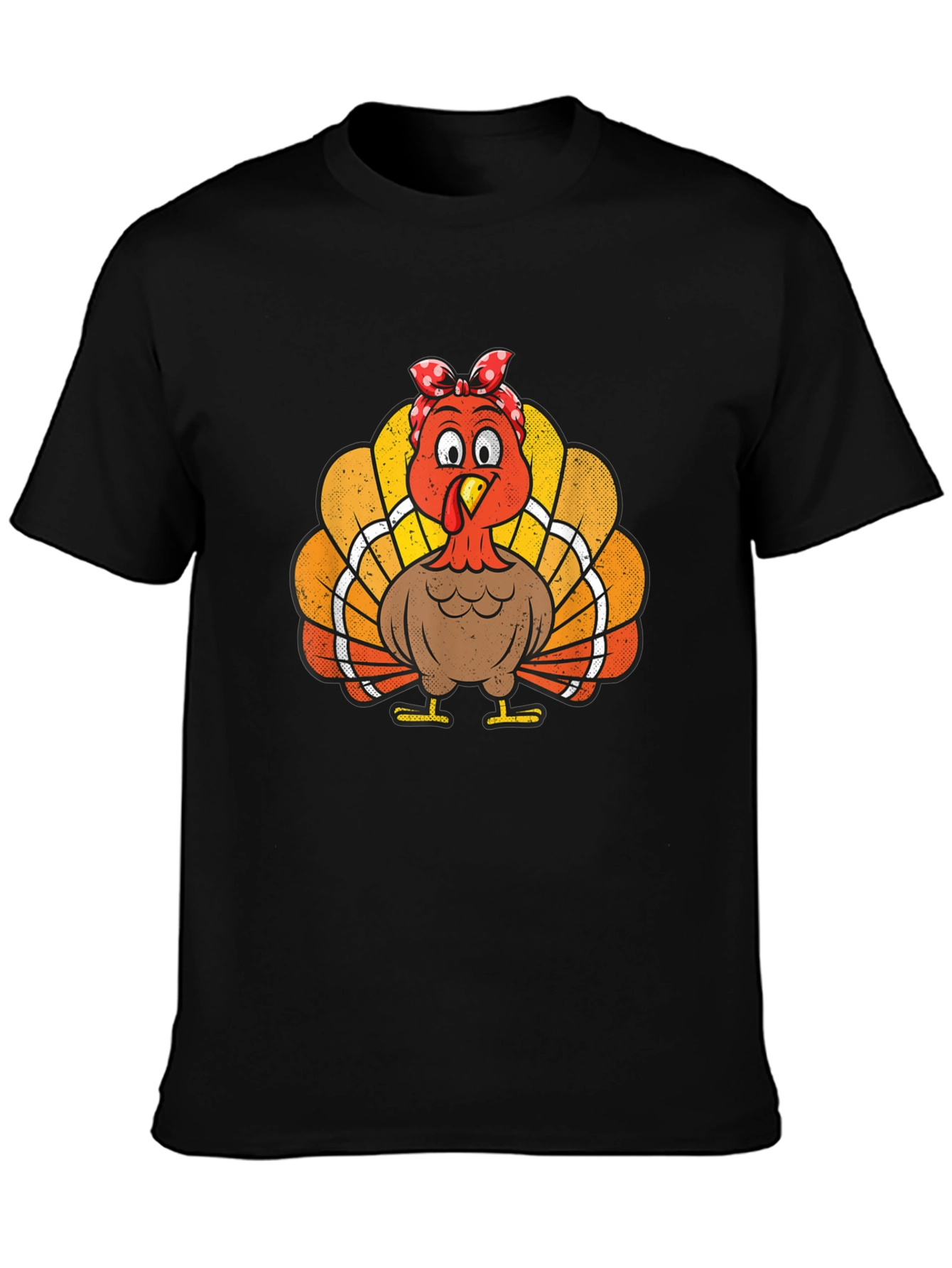 Black Thanksgiving Turkey Bandana T-Shirt view 3