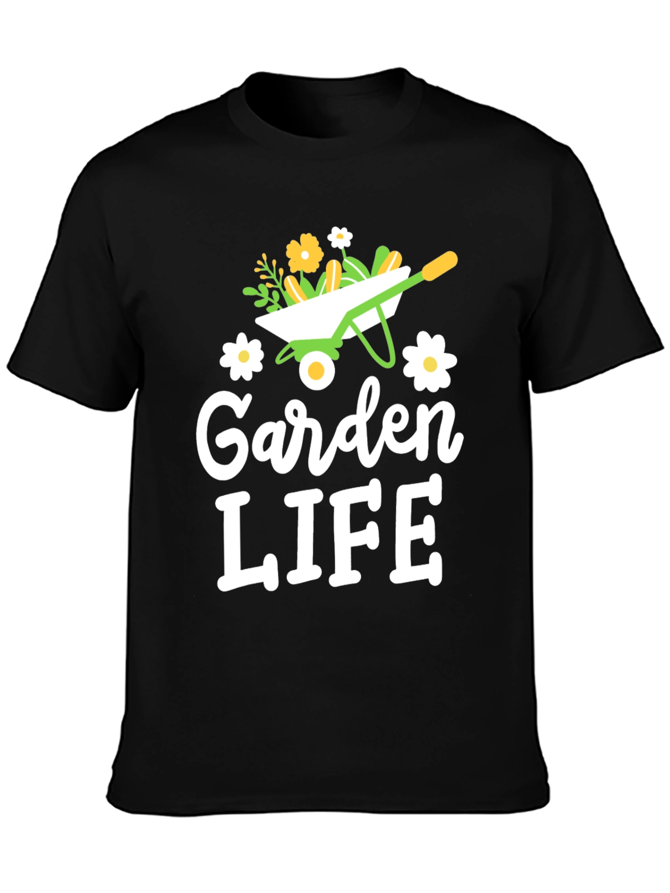 Black Garden Life Graphic Tee - Gardening Lover's T-Shirt view 3
