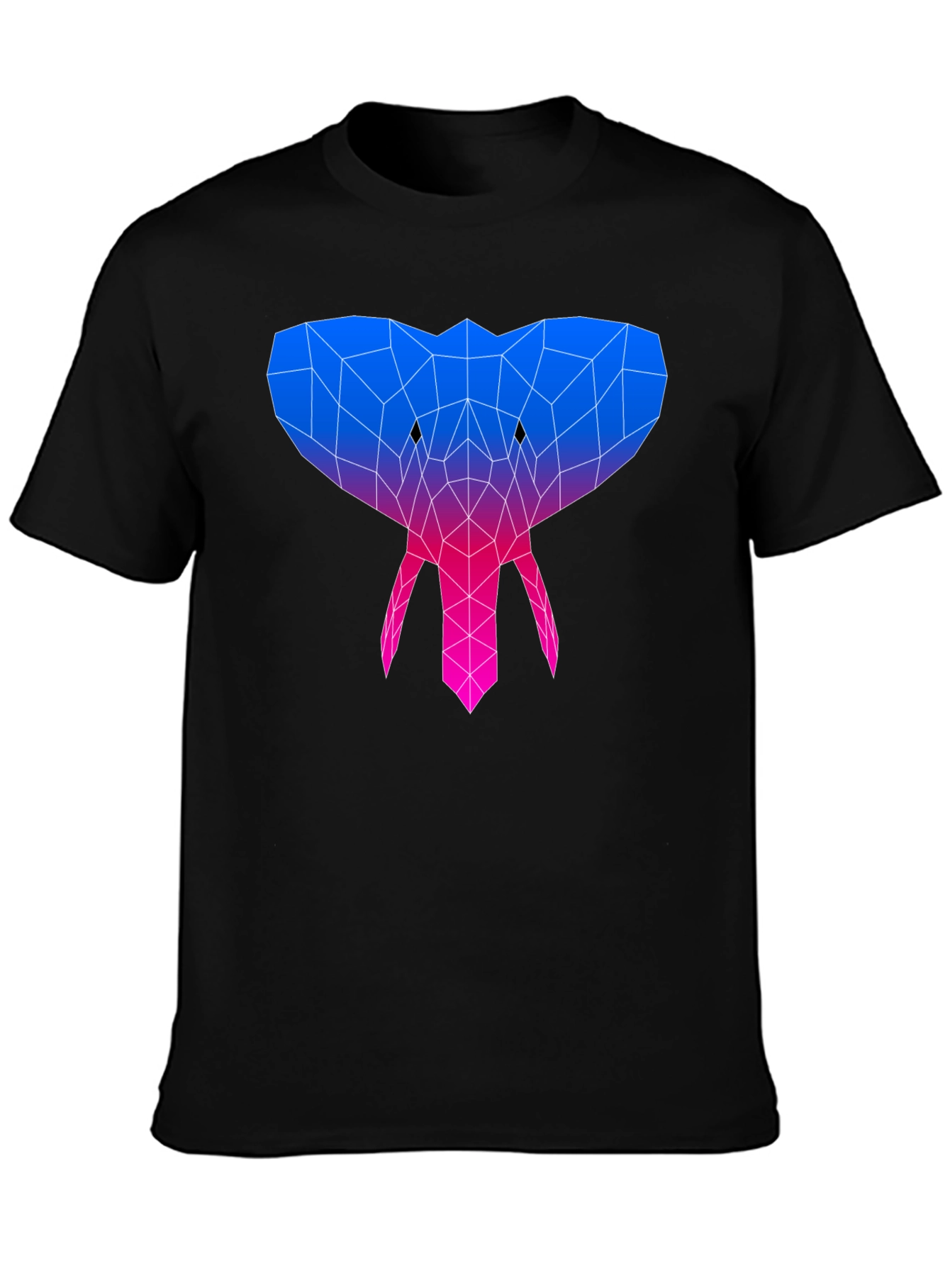 Black Geometric Elephant Graphic Tee - Modern Style view 3