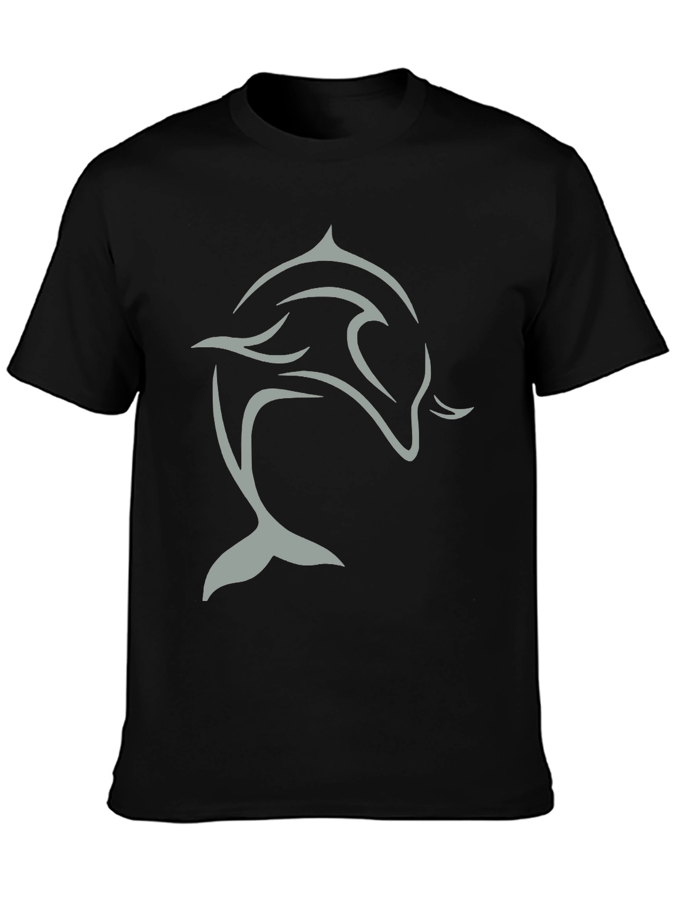 Black Black Dolphin Graphic Tee - Stylish & Comfortable view 3