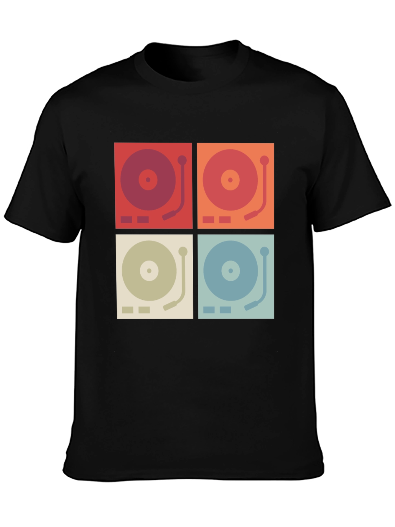 Black Retro Turntable Graphic Tee view 3