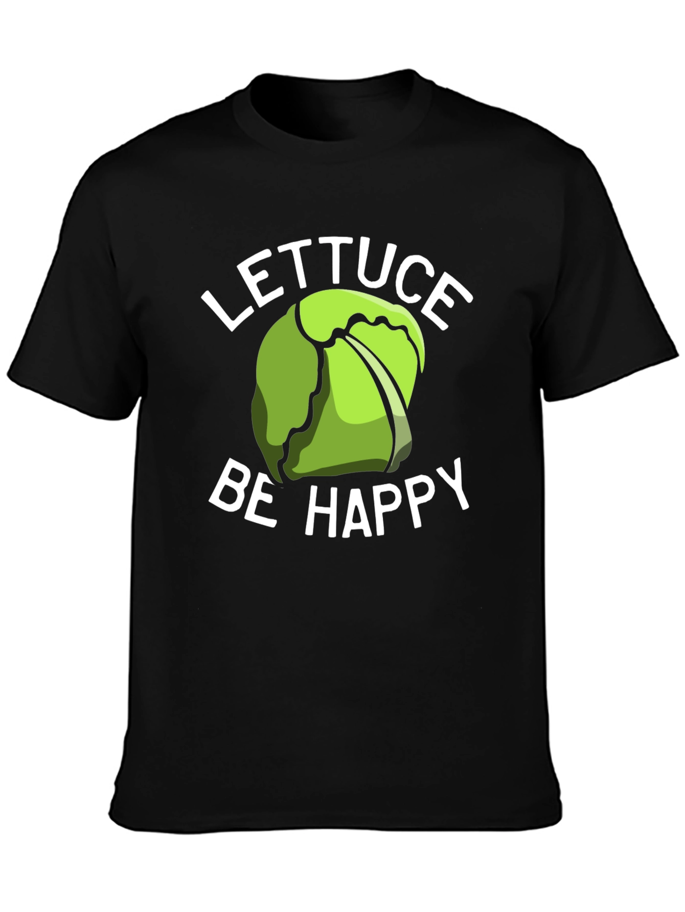 Black Lettuce Be Happy T-Shirt - Funny Graphic Tee view 3
