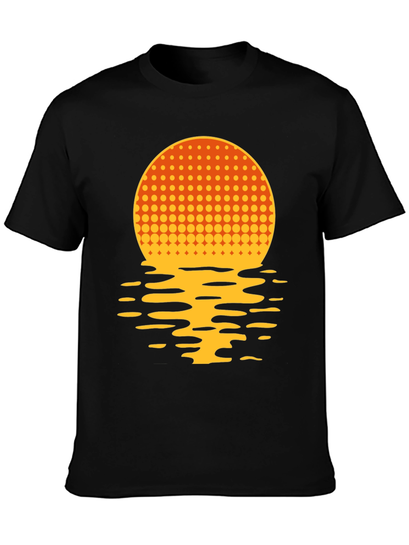 Black Sunset Reflection Graphic T-Shirt view 3
