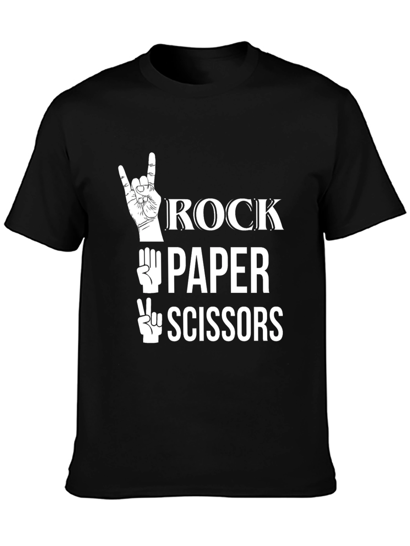 Black Rock Paper Scissors Graphic Tee - Black T-Shirt view 3