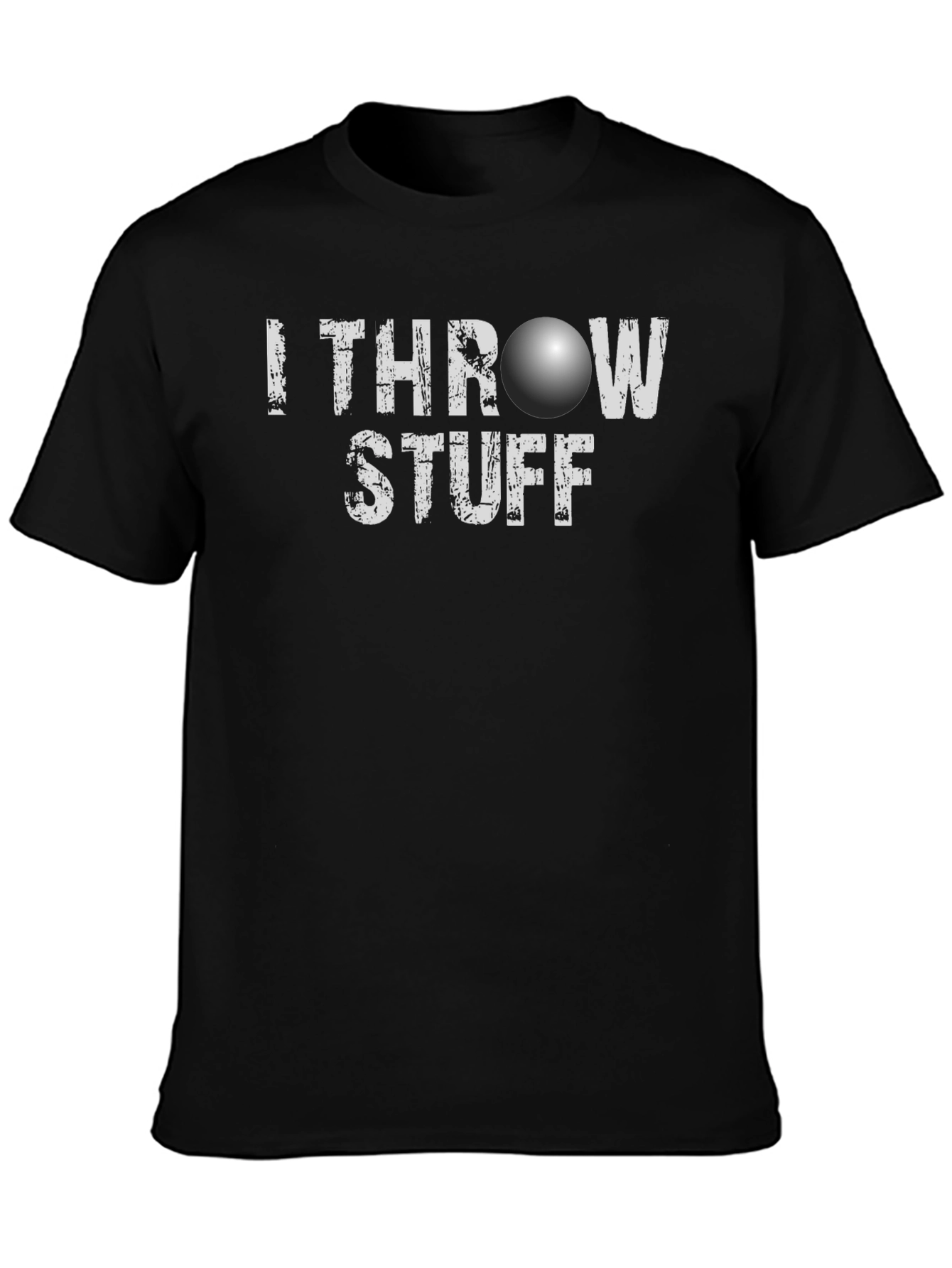 Black I Throw Stuff T-Shirt - Funny Novelty Tee view 3