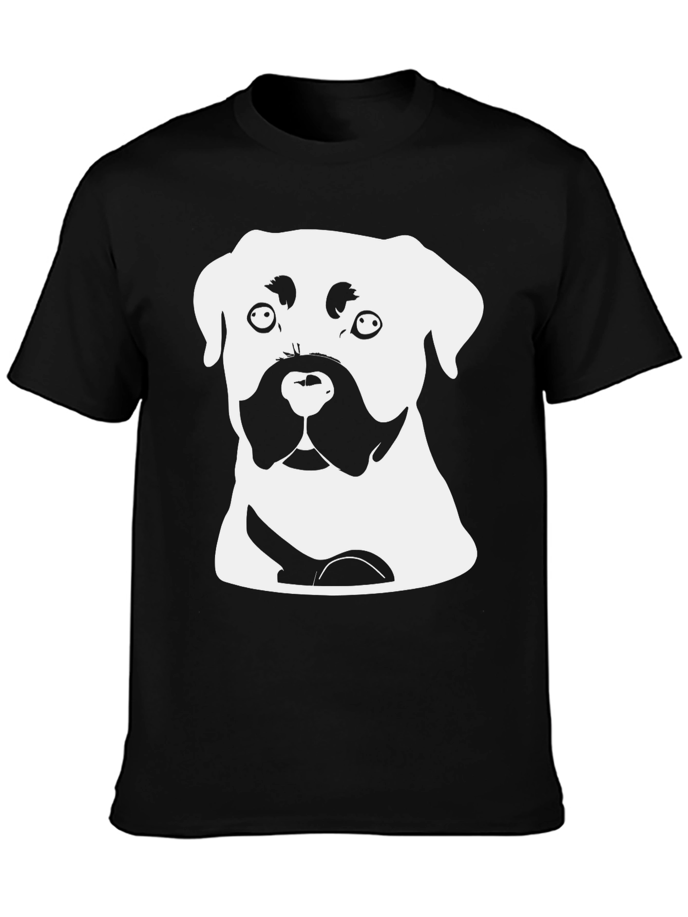 Black Dog Graphic Tee - Black Crew Neck Cotton T-Shirt view 3