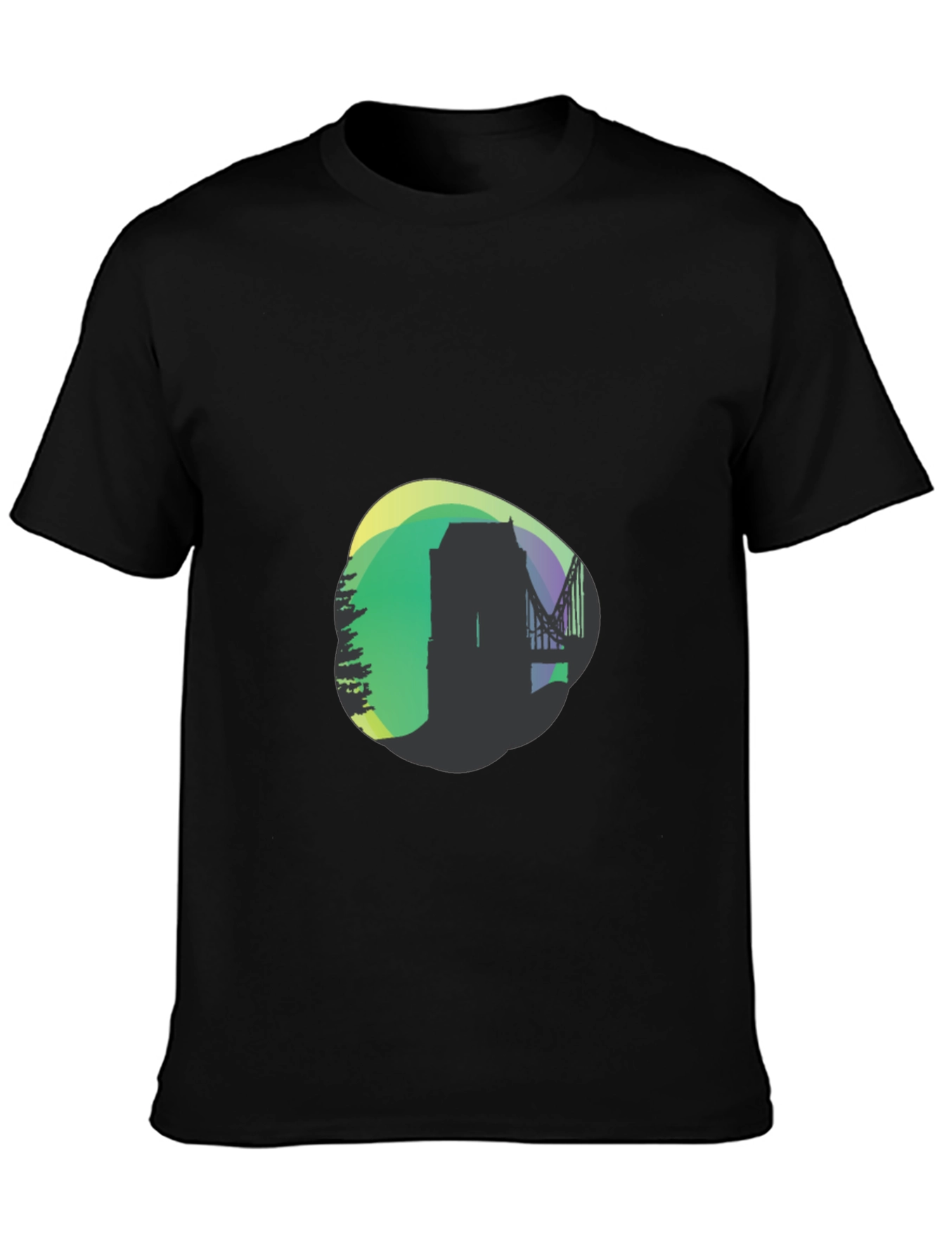 Black Modern Silhouette Graphic Tee view 3