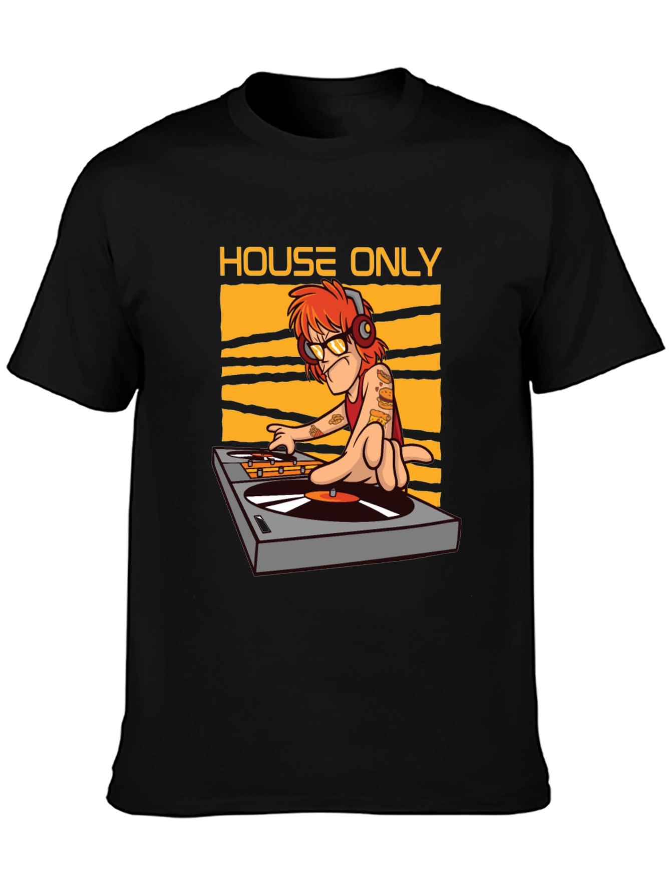 Black House Music DJ Graphic T-Shirt view 3