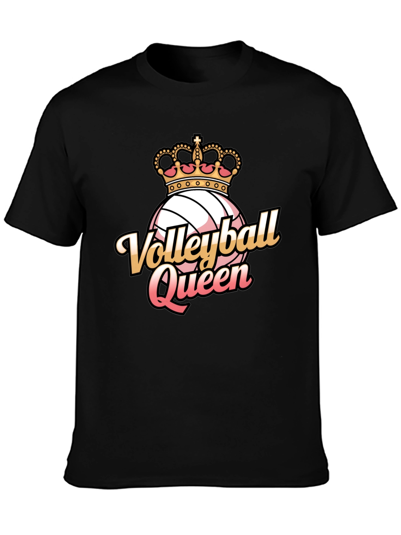 Black Volleyball Queen Graphic Tee view 3