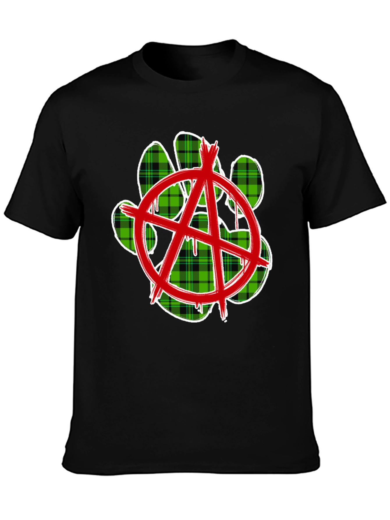 Black Anarchy Paw Print Graphic Tee view 3