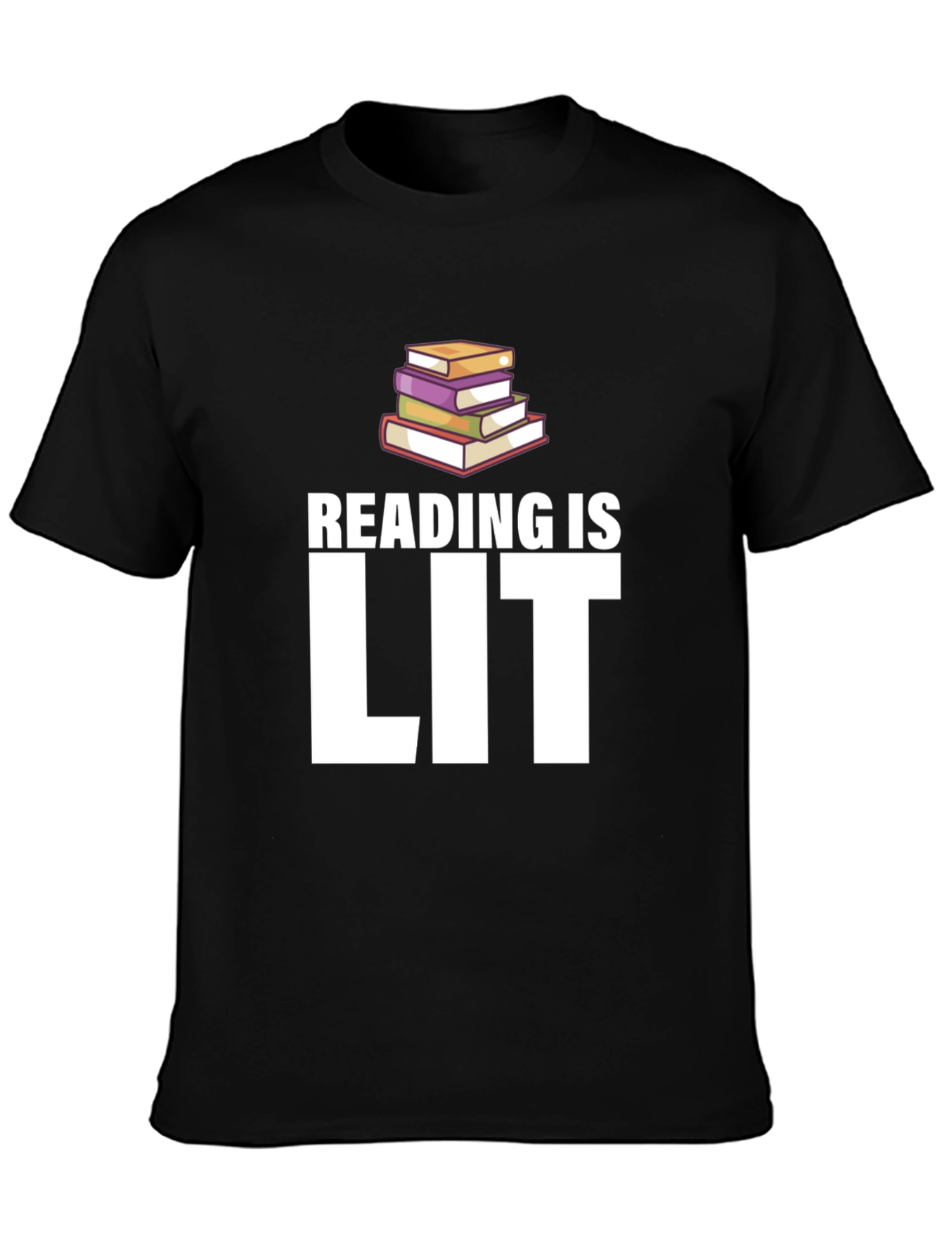 Black Reading is Lit Graphic Tee - Black Cotton T-Shirt view 3