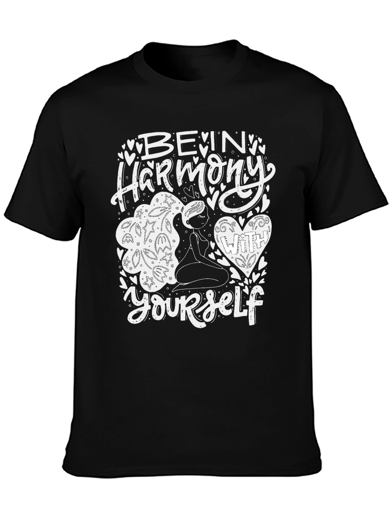 Black Harmony T-Shirt: Be In Harmony With Yourself view 3