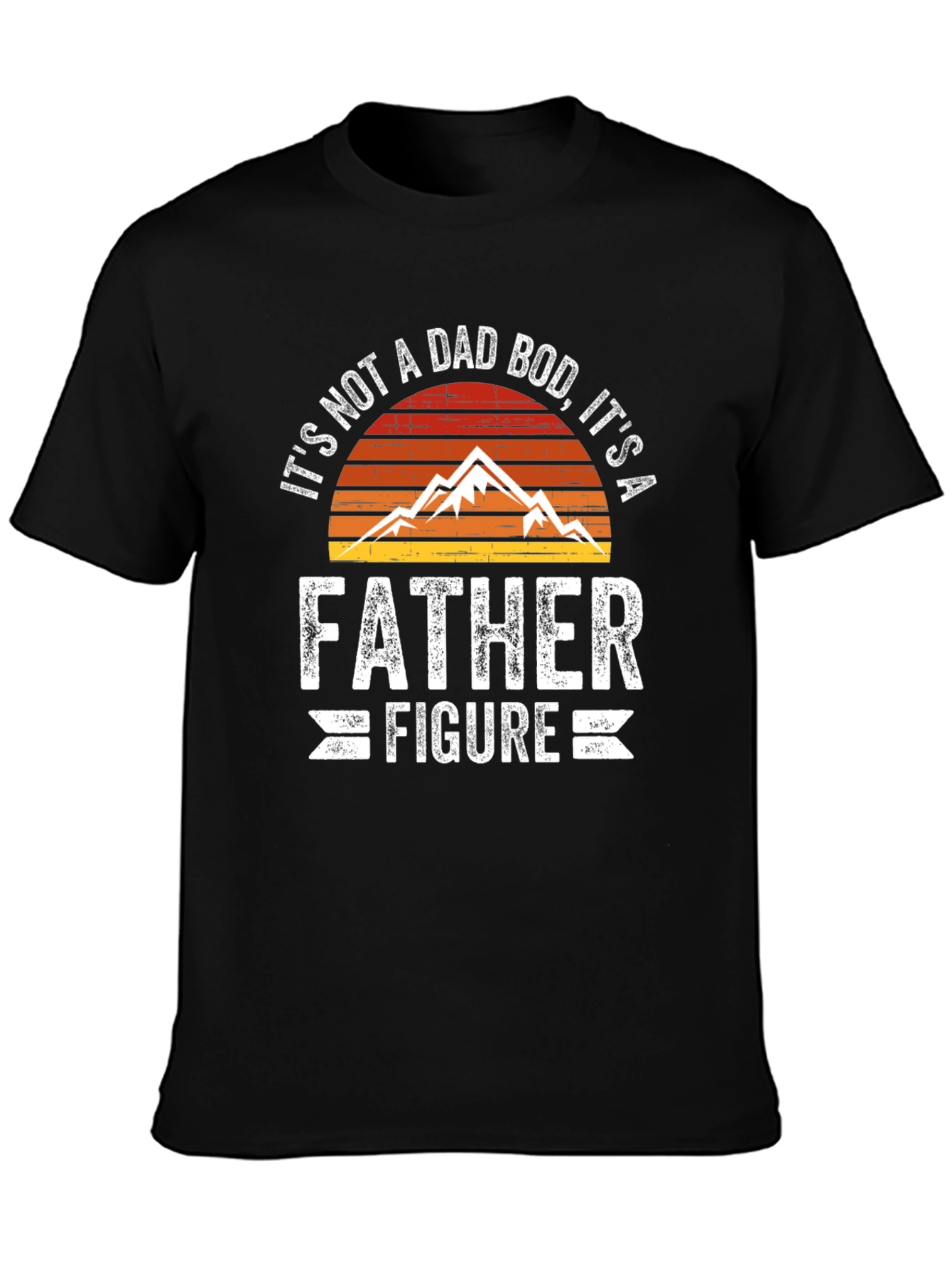 Black Funny Dad Bod Father Figure Graphic Tee view 3