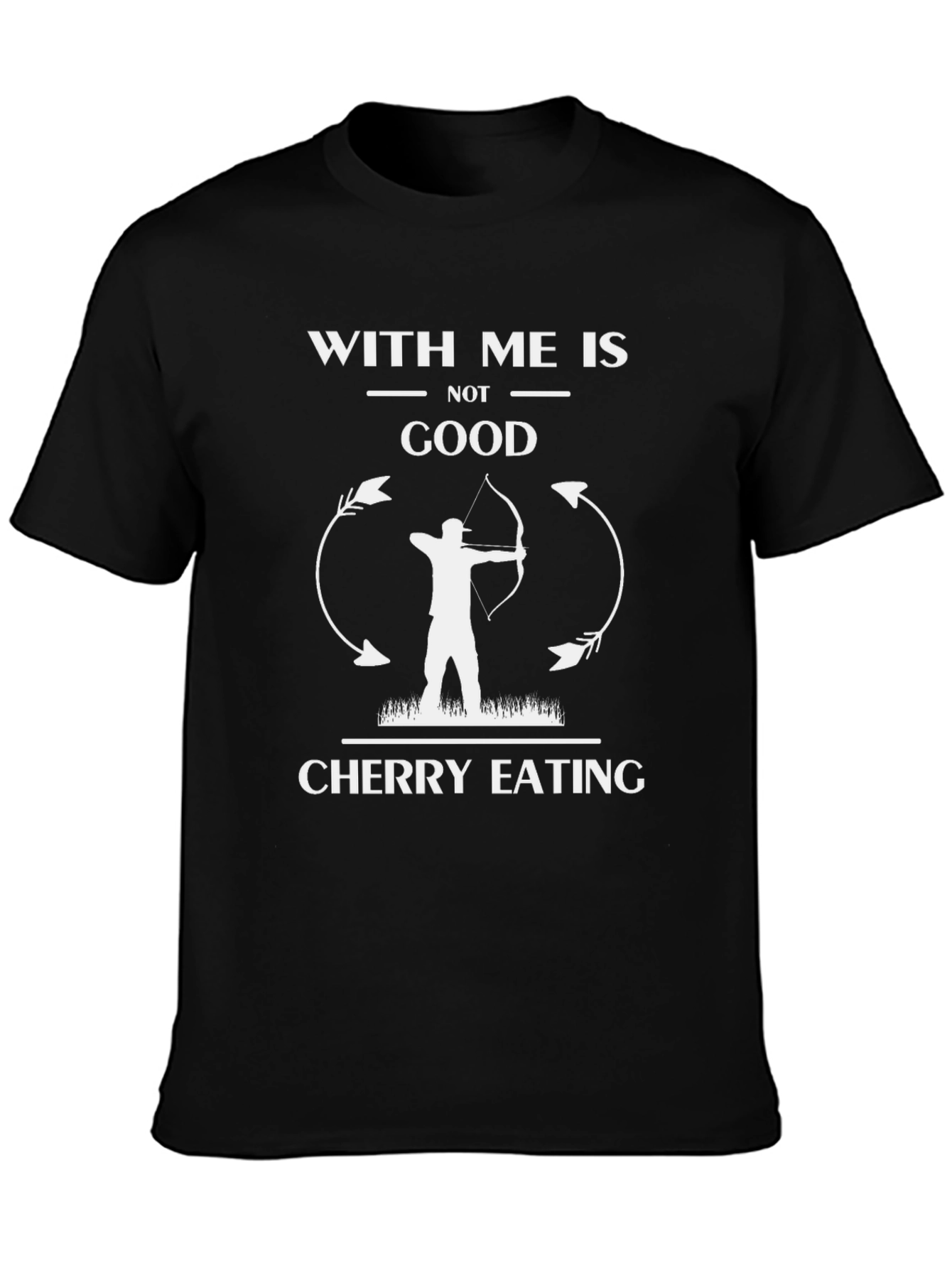 Black With Me Is Not Good Cherry Eating Graphic Tee view 3