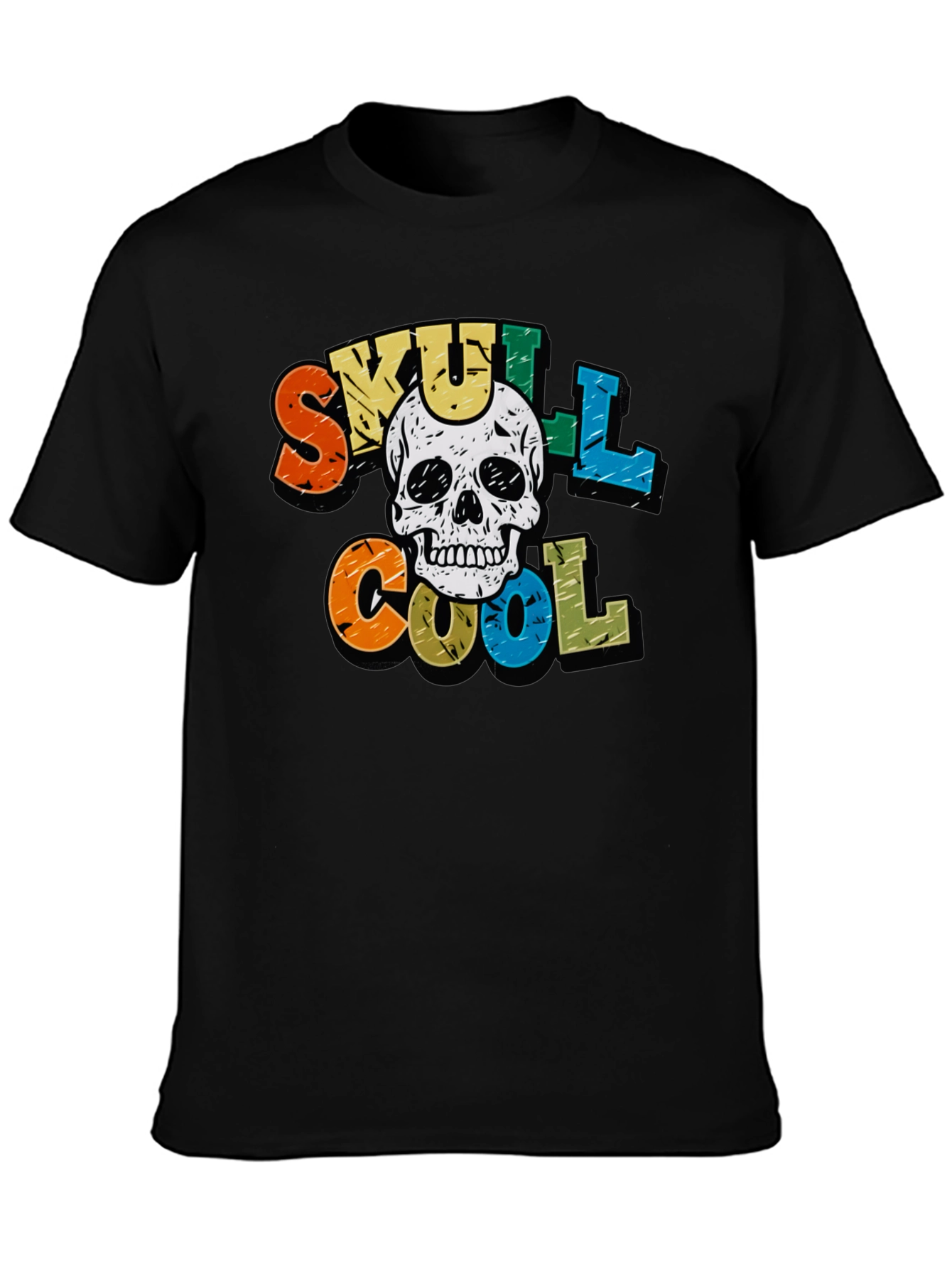 Black Skull Cool Graphic T-Shirt view 3