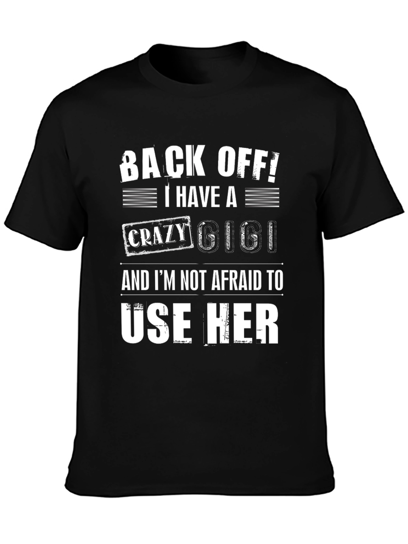 Black Back Off Crazy Gigi Graphic T-Shirt view 3