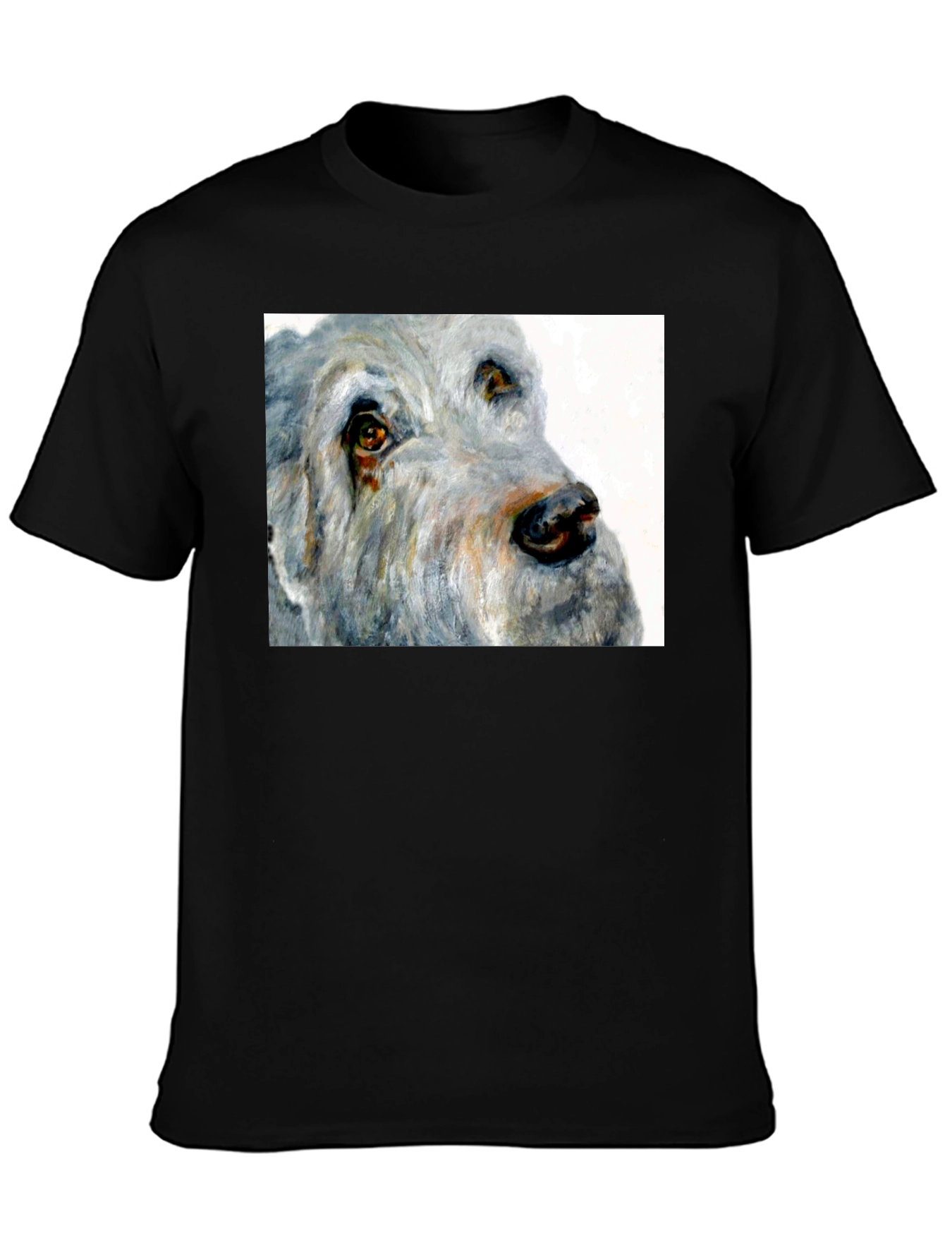Black Dog Portrait Black T-Shirt view 3