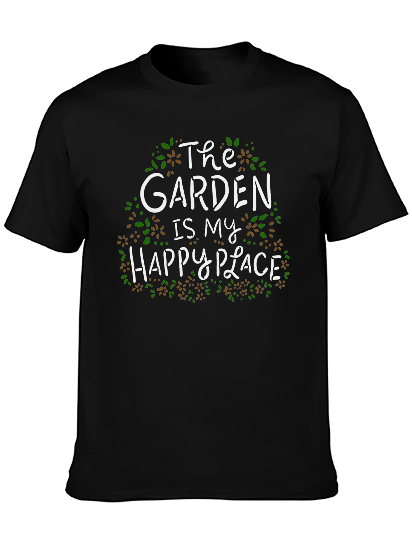 Black The Garden is My Happy Place T-Shirt view 3