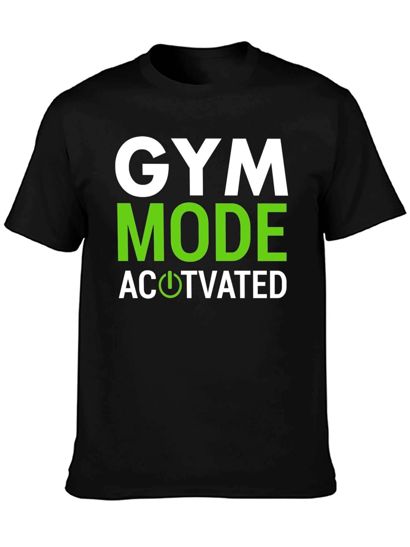 Black Gym Mode Activated Graphic Tee - Black Cotton view 3
