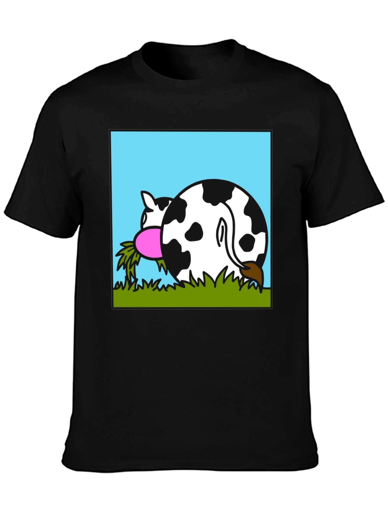 Black Funny Cow Butt T-Shirt - Black view 3