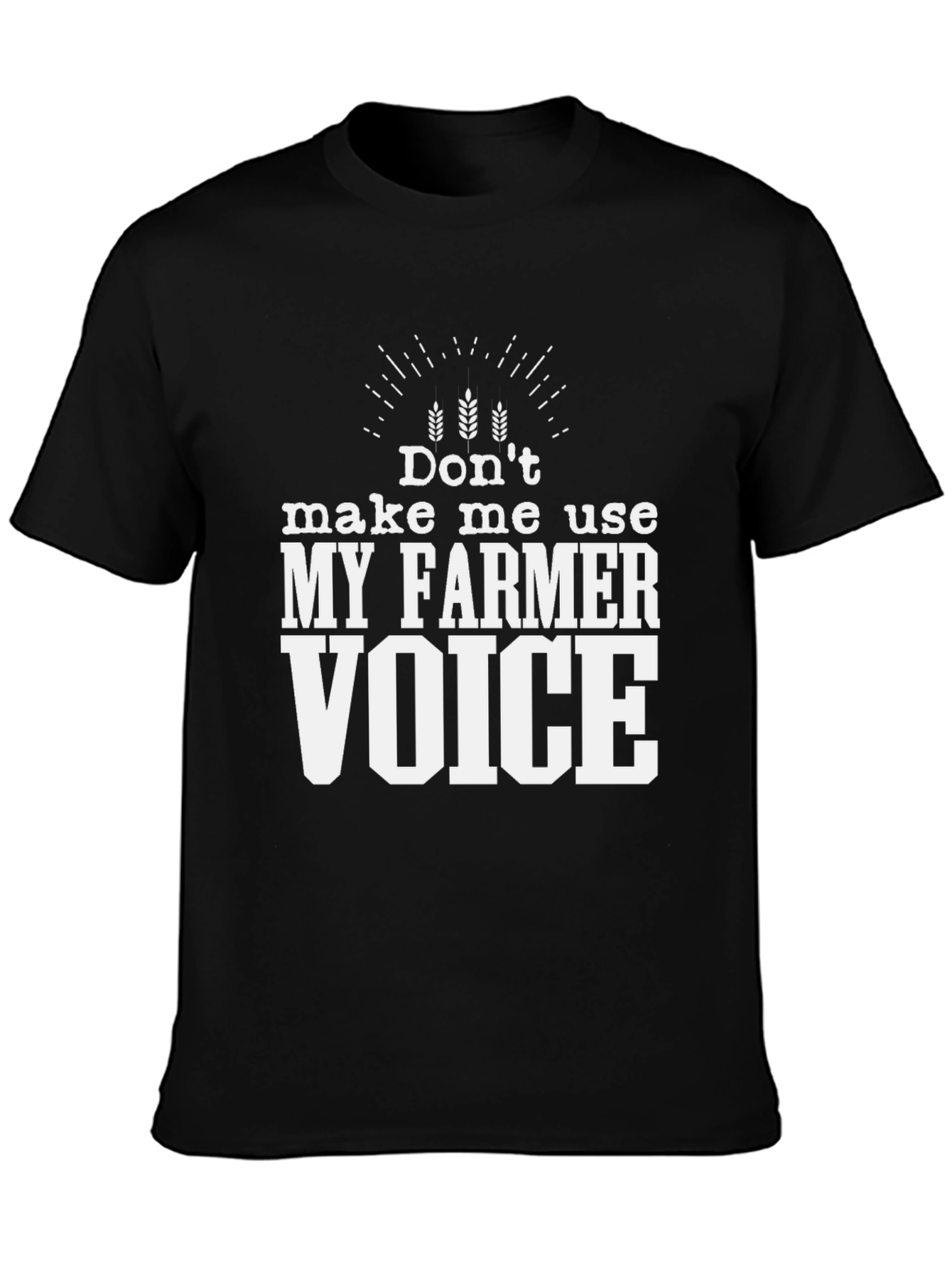 Black Funny Farmer Voice T-Shirt - Unisex view 3