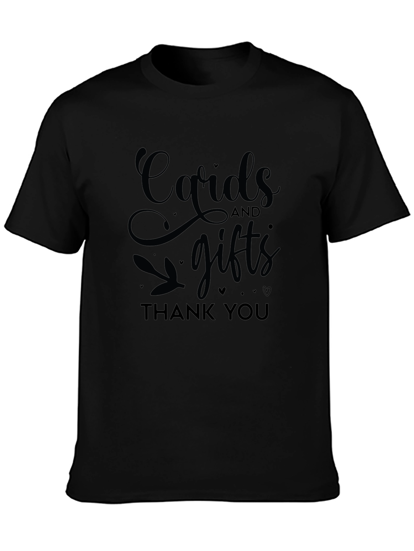 Cards and Gifts Thank You Black T-Shirt - 3